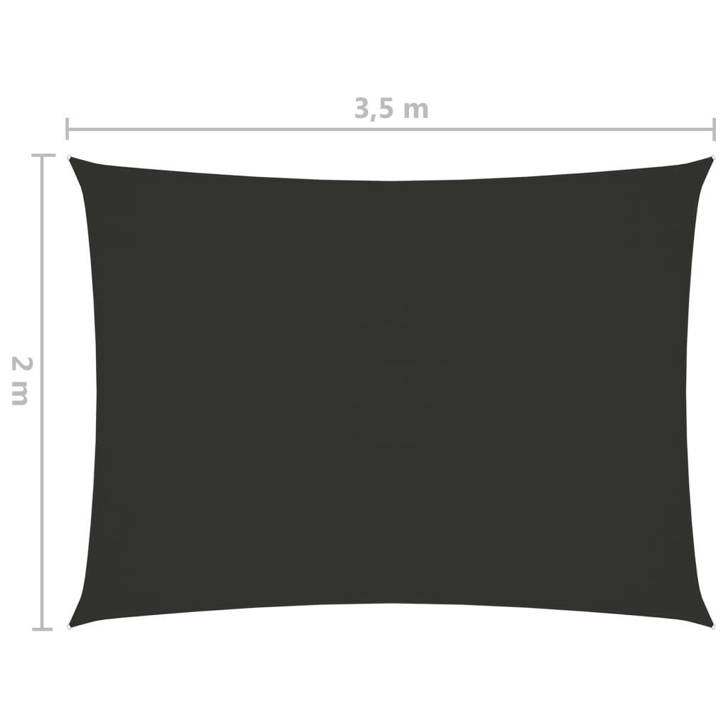 vidaXL Sonnensegel 2 x 35 m Sonnensegel Oxford-Gewebe Rechteckig 2x3,5 m Anthrazit Bescha