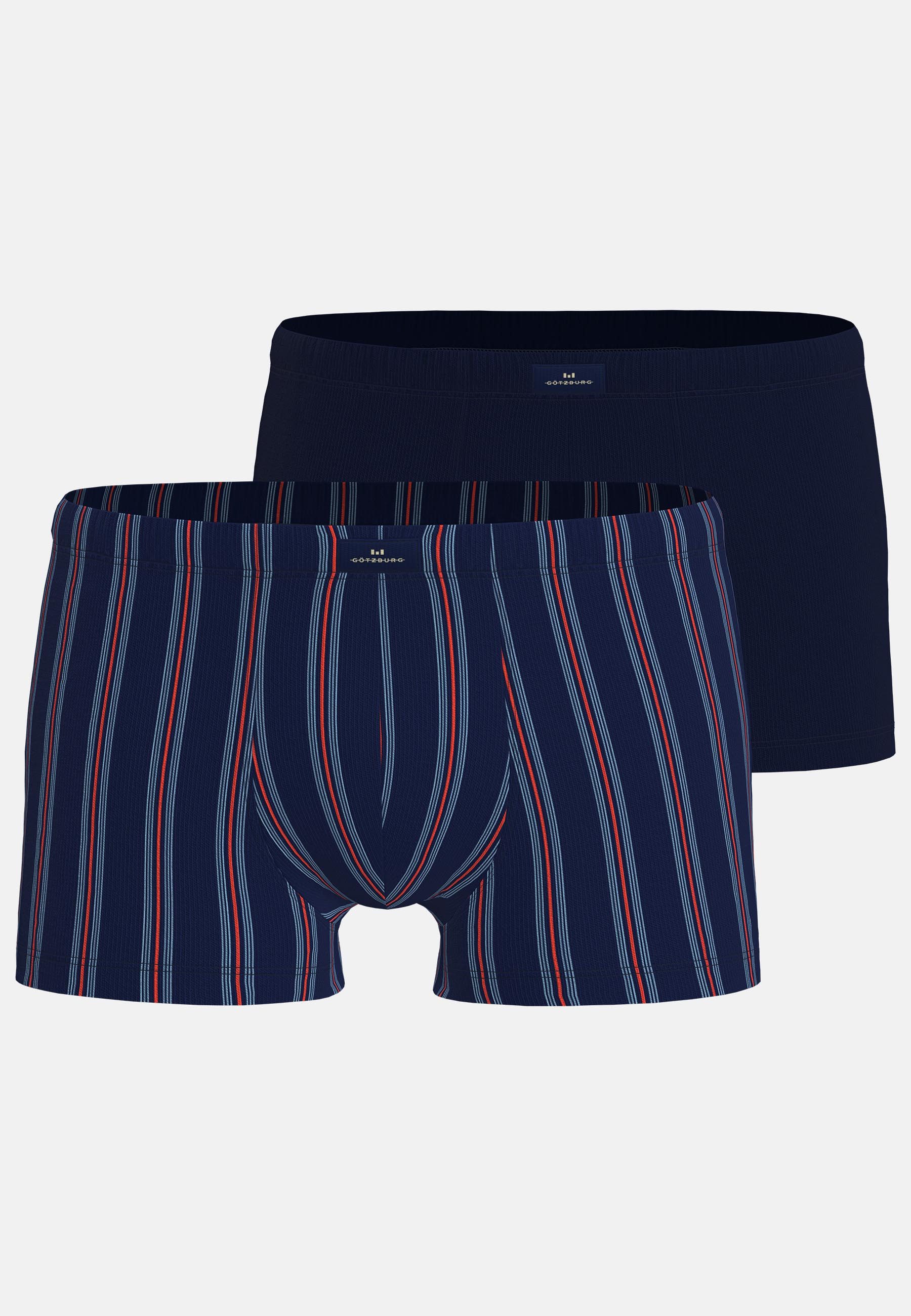 GÖTZBURG Retro Pants Glasgow (2er Pack) gemustert, basic, eng, atmungsaktiv, mit Logo, Baumwollmix