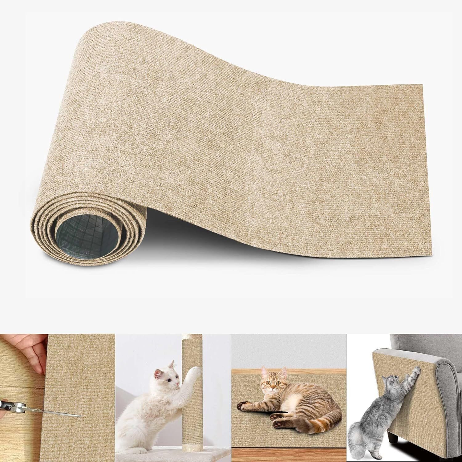 Kratzmatte Kratzmatte 200x40 CM Selbstklebend Kratzteppich Katze Wand Sofa