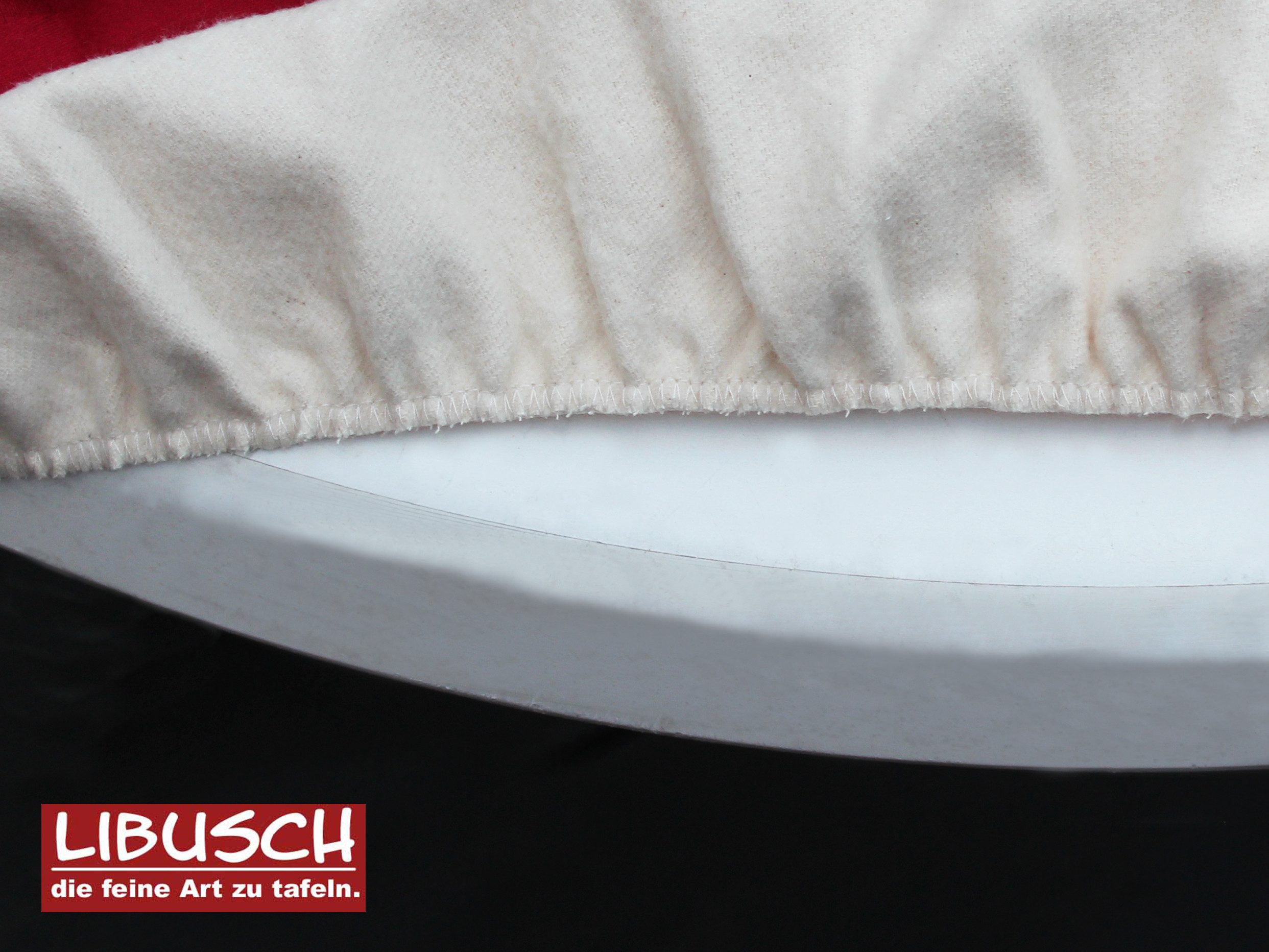 Libusch® Tischschonbezug Tischmolton mit Stretch-Gummizug, rund, Tischschutz für runde Tische (1-tlg), Tischdeckenunterlage & Tischschutz, Tischmolton, Tischsch – Bild 2 von 5
