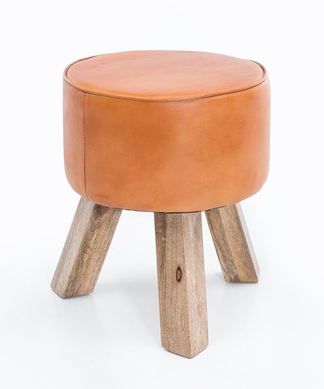FINEBUY Sitzhocker FB45553 (Fußhocker Rund, Echtleder günstig online kaufen