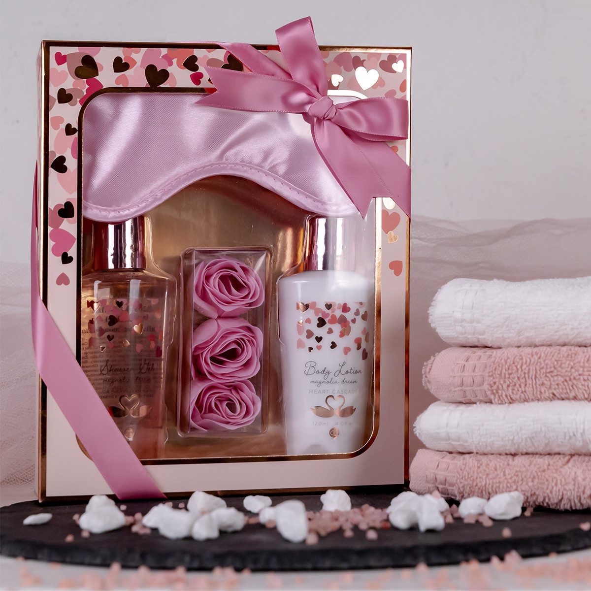 ACCENTRA Pflege-Geschenkset accentra Geschenkset Heart Cascade mit Schlafmaske, in einer Geschenkbox