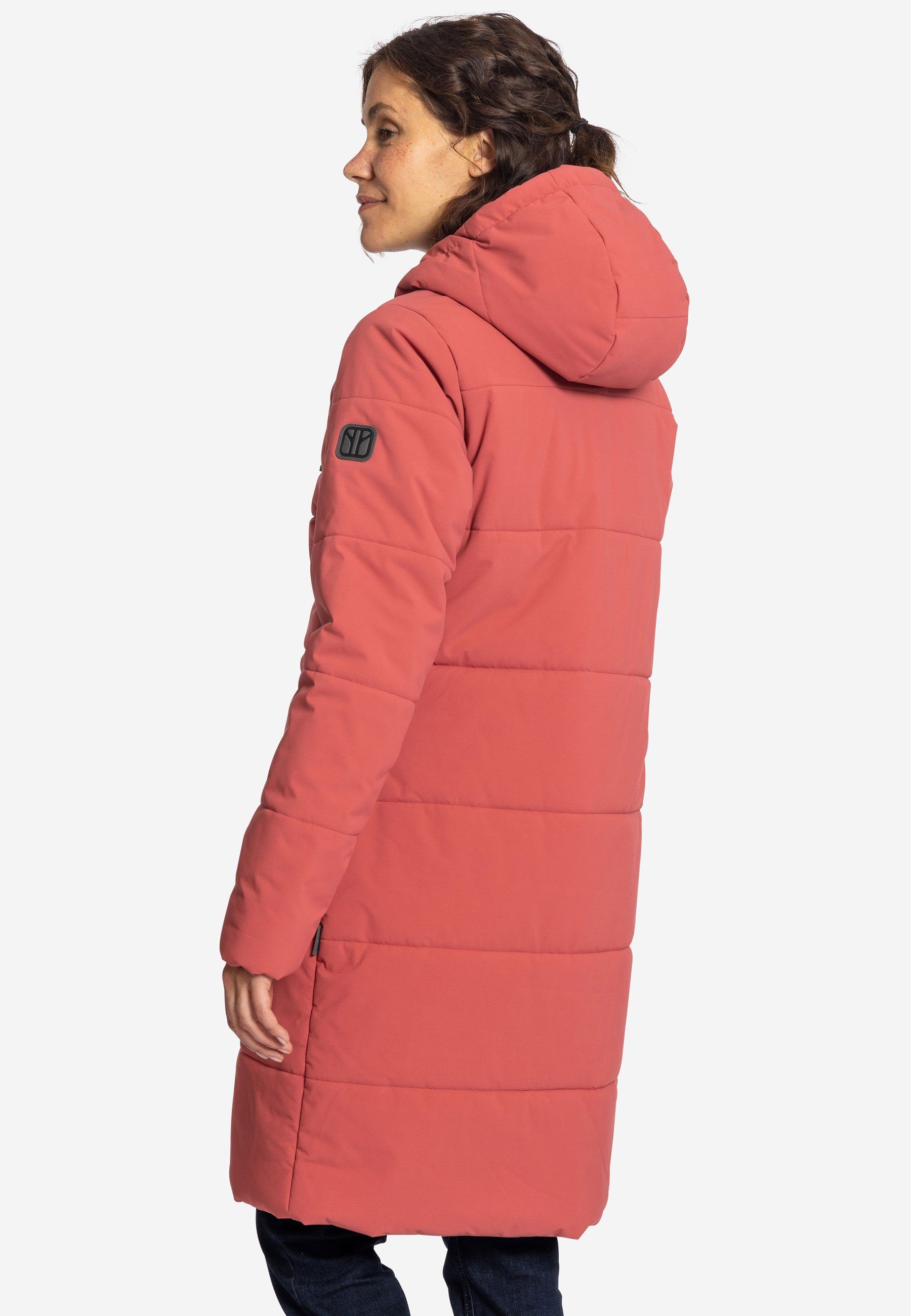 Elkline Mantel, langer leichter Winterjacke 2-Wege-Reißverschluss mineralred Comfort