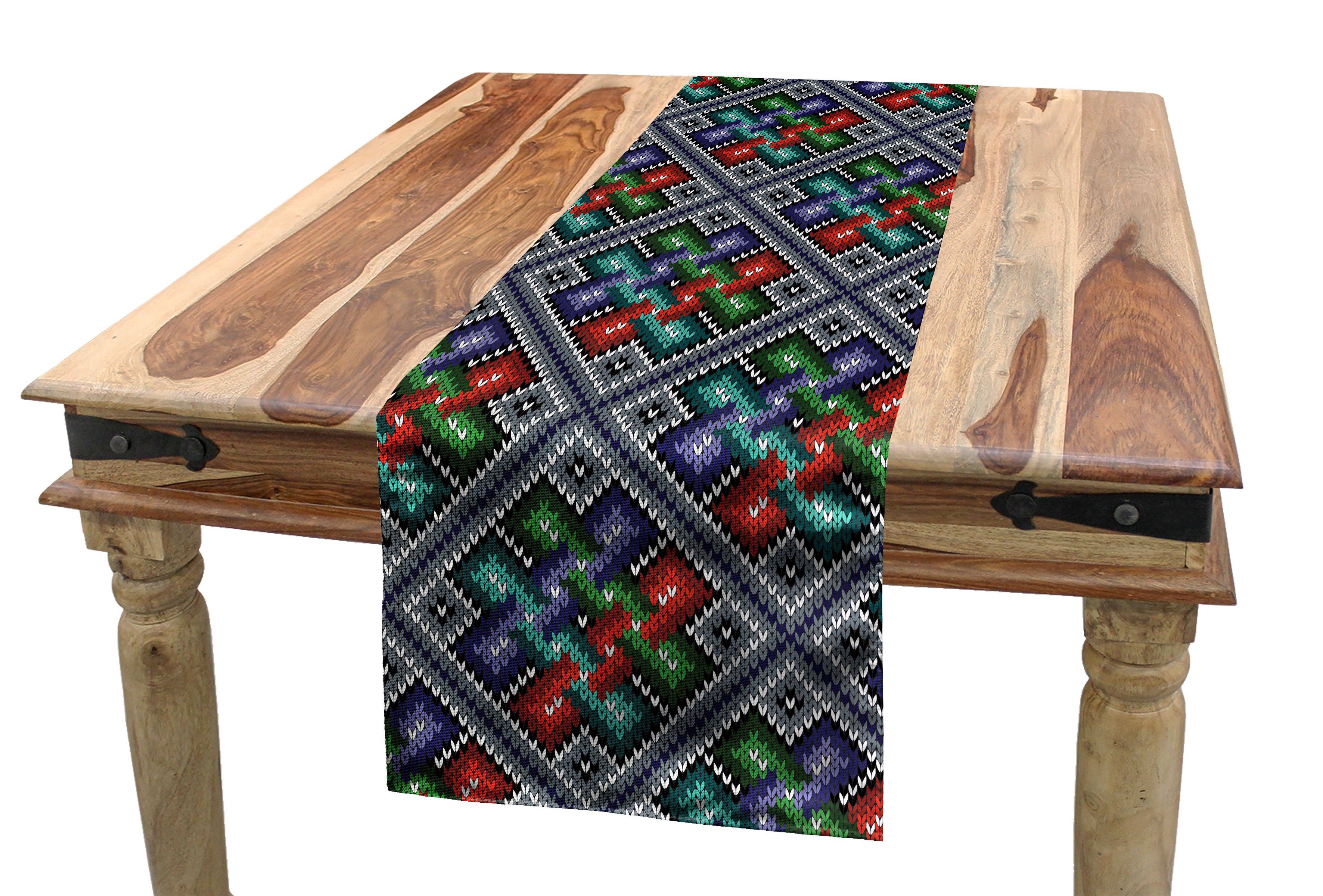 Abakuhaus Tischläufer Esszimmer Küche Rechteckiger Dekorativer Tischläufer, Ethnisch Südamerikanisch Muster
