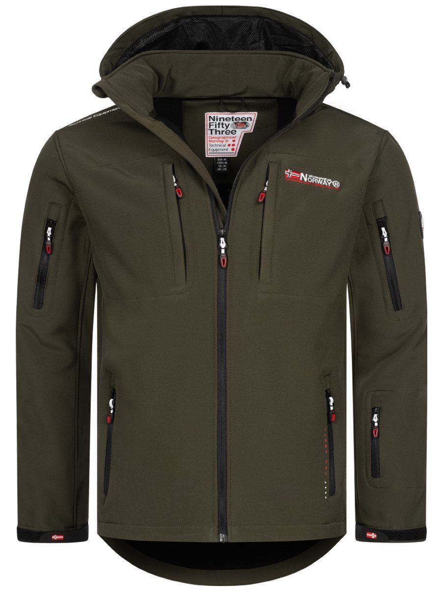 Geographical Norway Softshelljacke Herbst Frühlings KAKI Übergangs Jacke Softshell Jacke Regen Jacke Outdoor