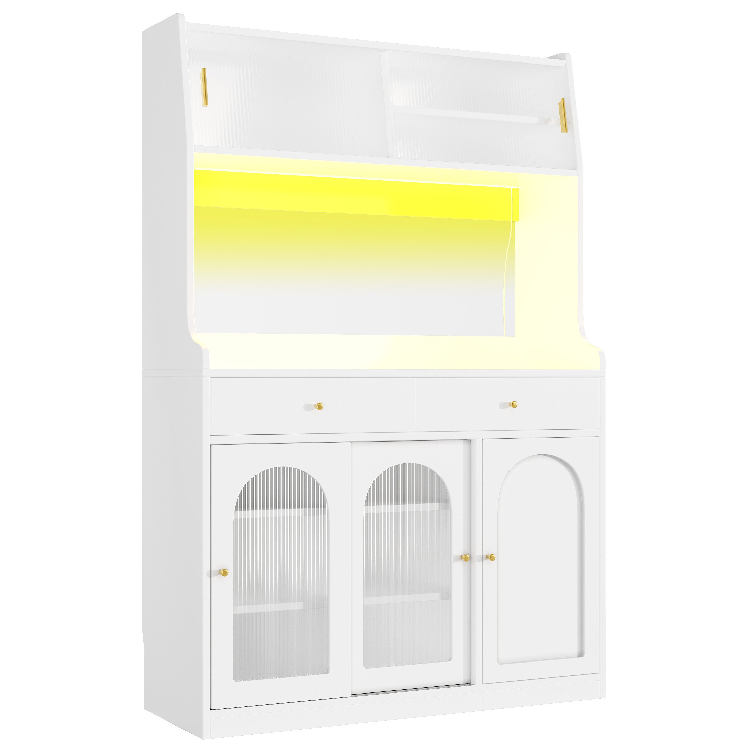 KLAM HOME Küchenbuffet Hochschrank Esszimmerschrank, Vitrinenschrank günstig online kaufen