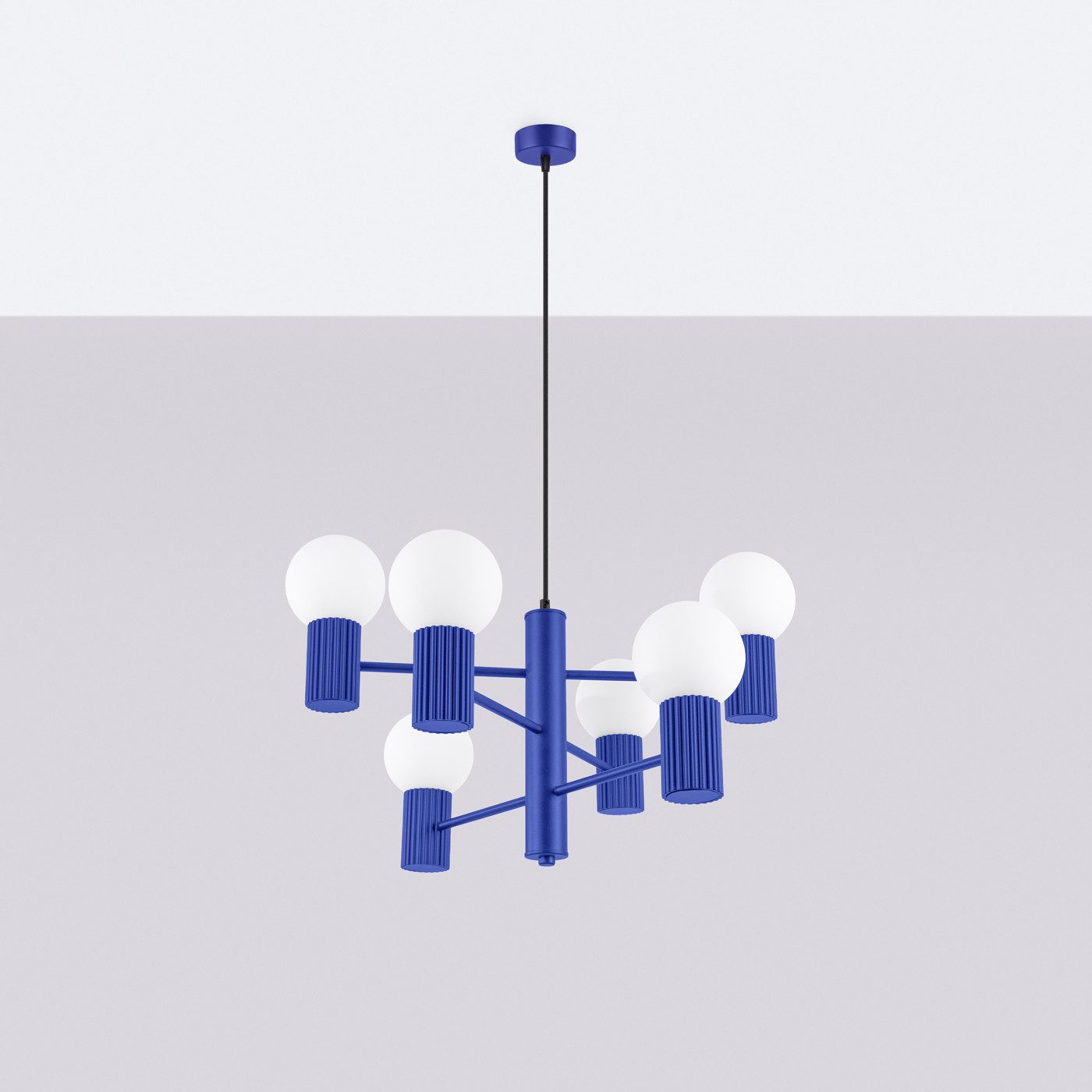 SOLLUX lighting Kronleuchter Kronleuchter Halo 6 Ultramarin, Nicht enthalten