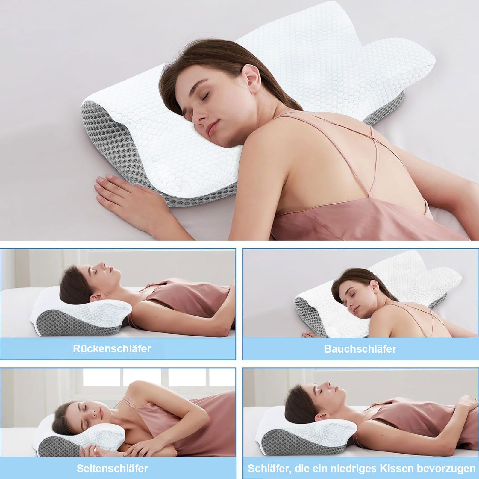 MODFU Nackenstützkissen Seitenschläferkissen Orthopädisches Kissen Kopfkiss günstig online kaufen
