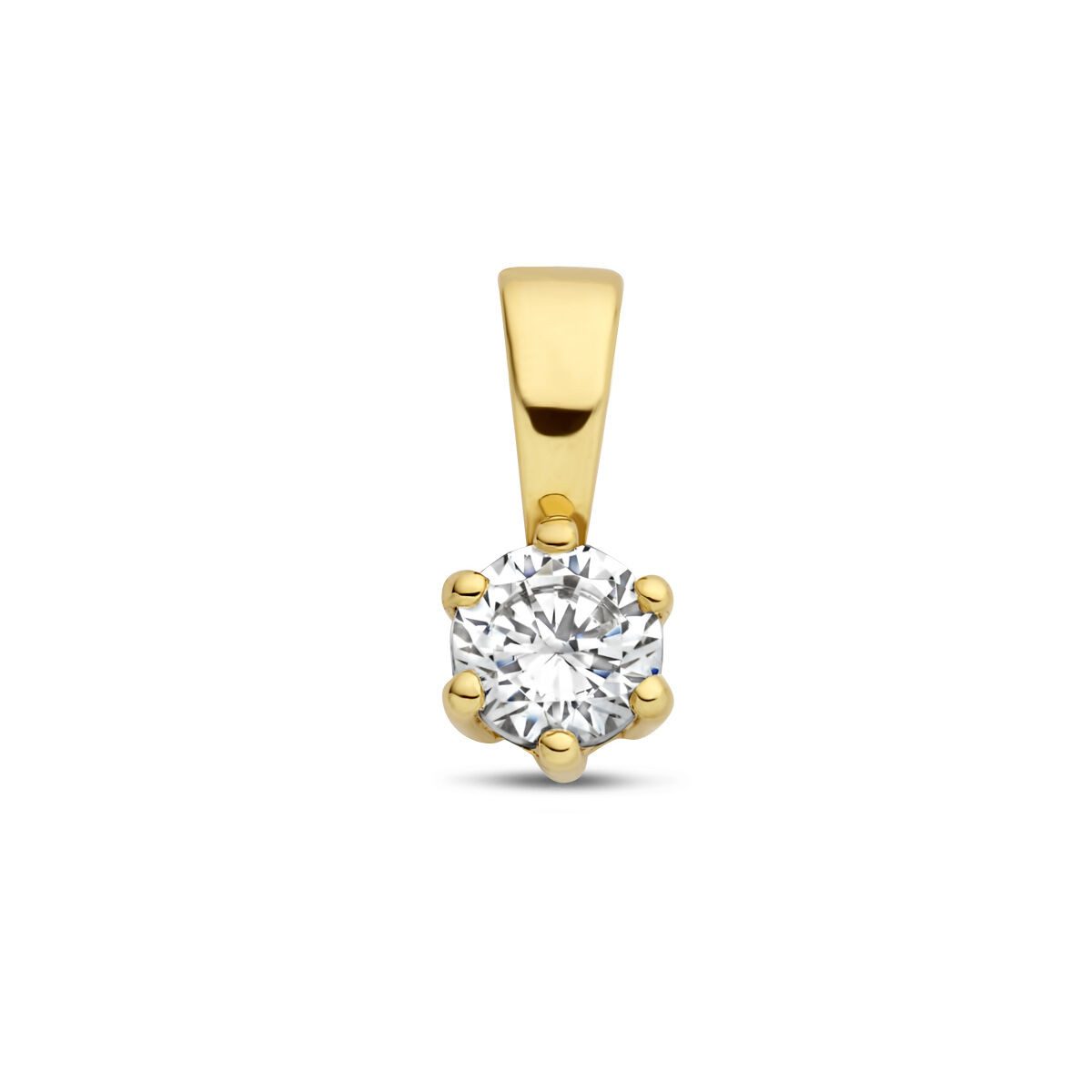 Kettenanhänger 585er Gelbgold Kettenanhänger Zirkonia 4 mm
