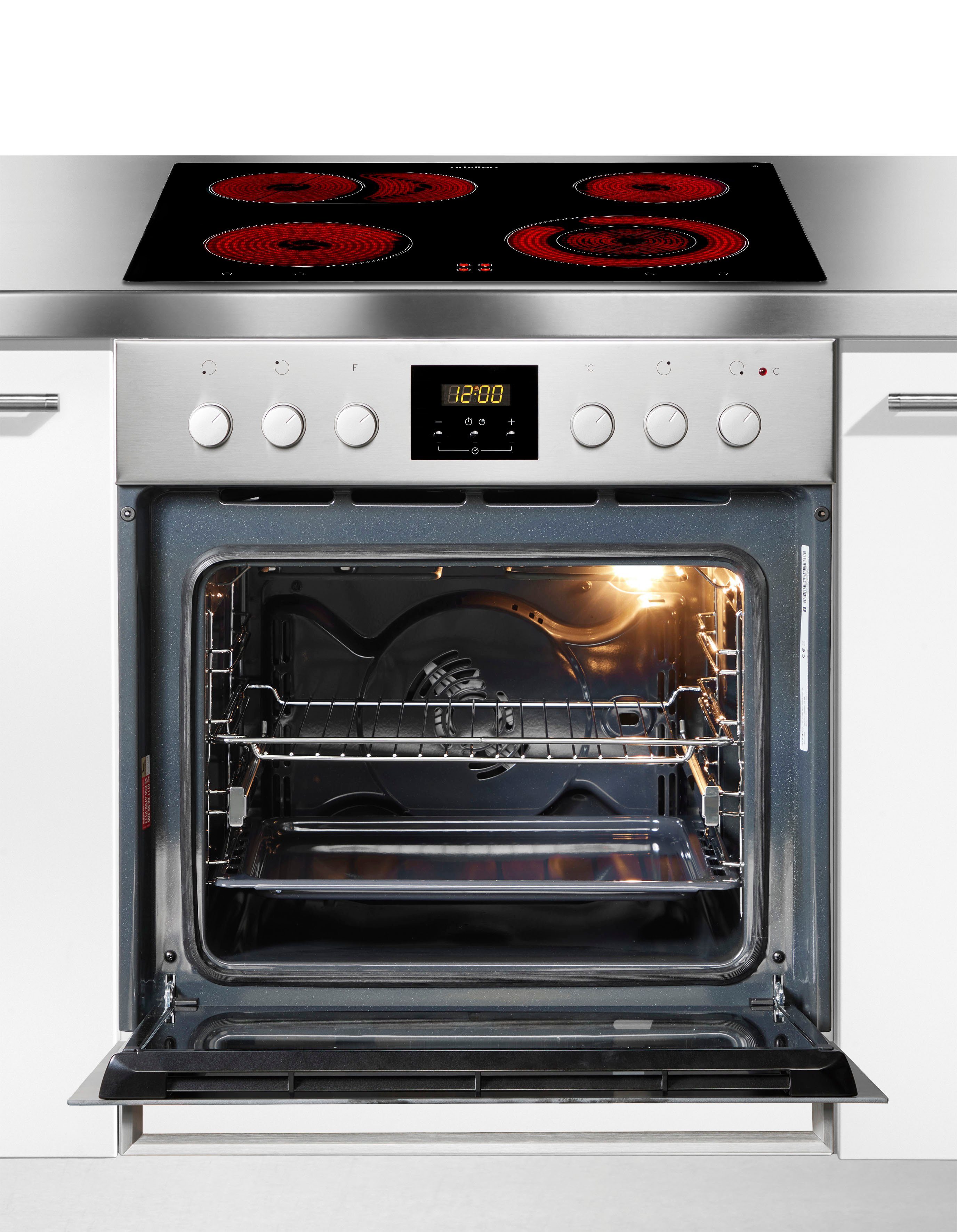 Privileg Elektro-Herd-Set SET PV510 IN, mit 1-fach-Teleskopauszug, Hydrolyse, 1fach Backauszug: bequemes Platzieren & Rausholen der Speisen