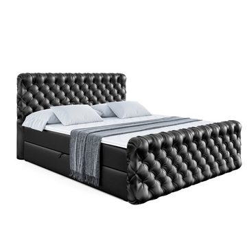 ALTDECOR Boxspringbett BOXI8-Z (Multipocket-Matratze H4, H3 Matratze Bonellfederung, Topper, Kopfteil)