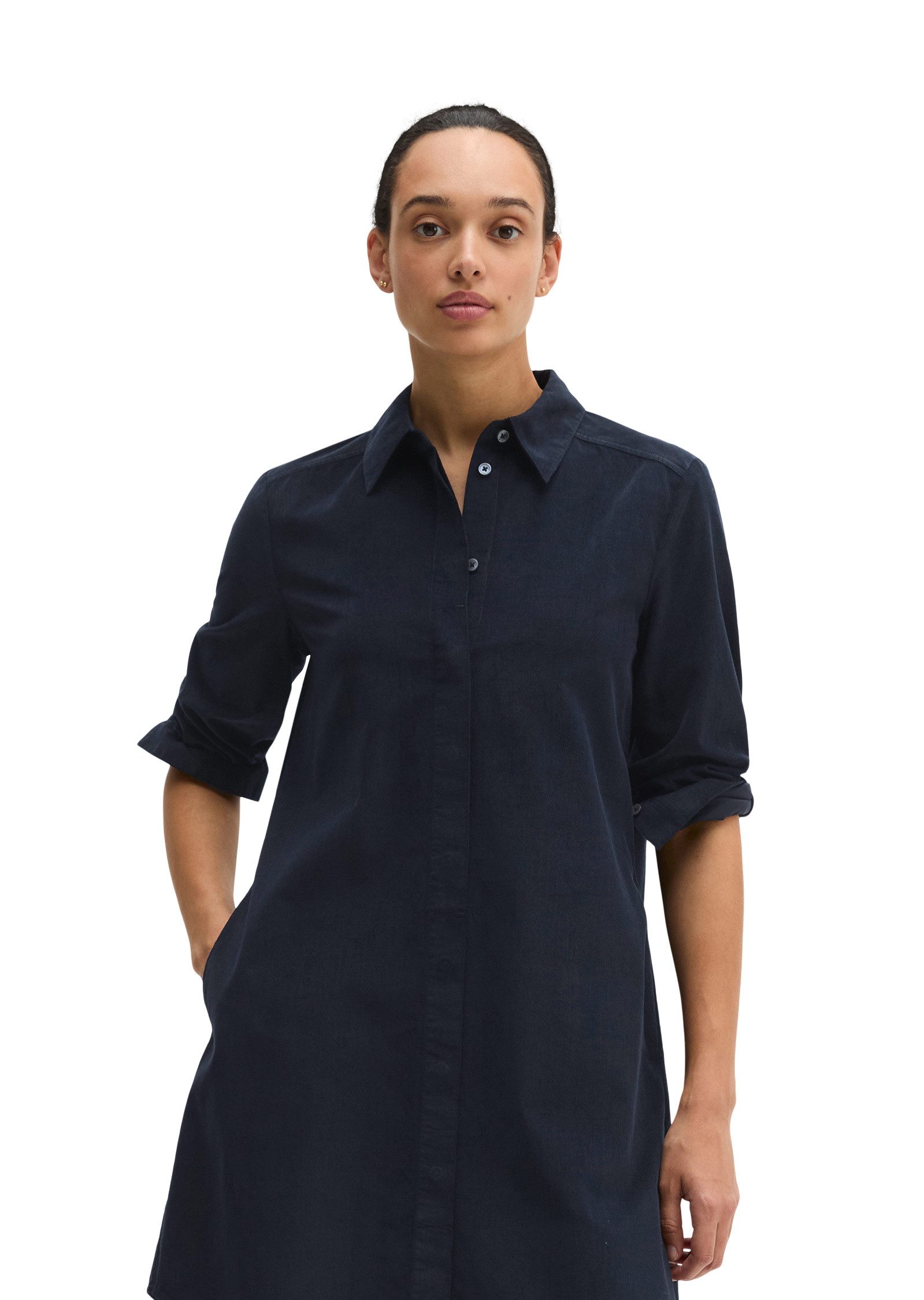 Marc O'Polo Hemdblusenkleid in samtiger Cord-Qualität