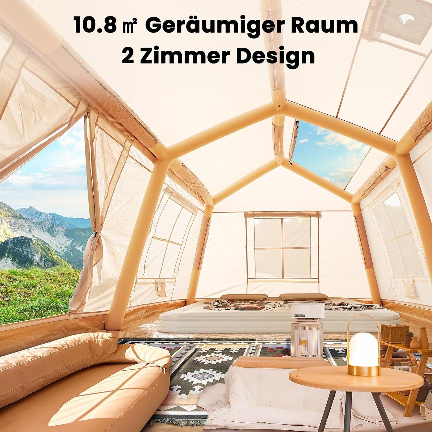 Meulbaty aufblasbares Zelt Air Glamping Zelte, Gampingzelt aus wasserdichte günstig online kaufen