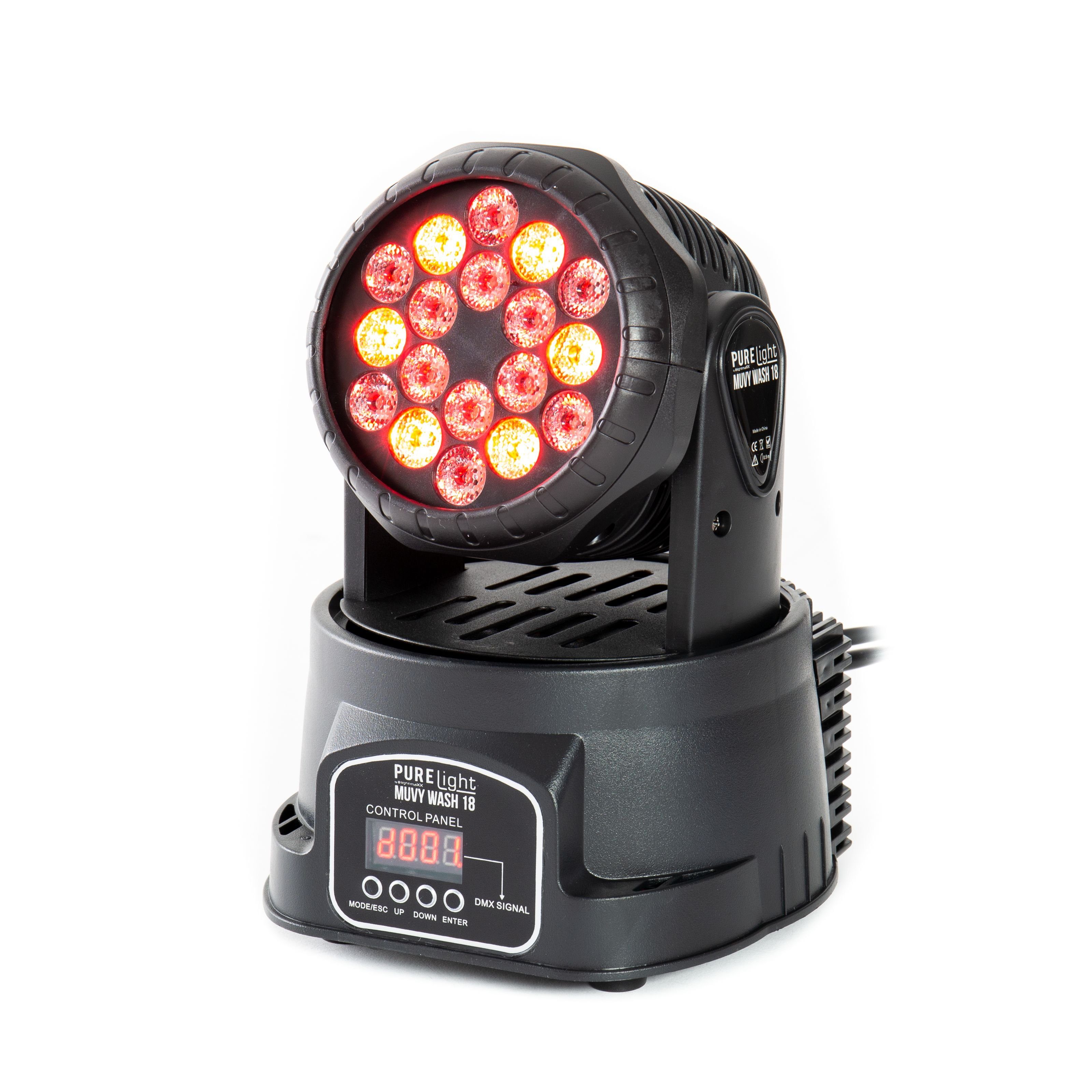 PURElight LED Discolicht, MUVY Wash18 18x 1W LED RGB - Wash Head