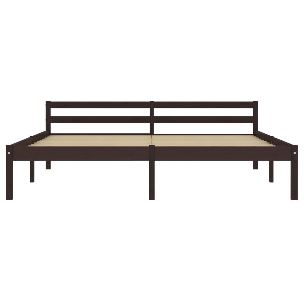 furnicato Bettgestell Massivholzbett Dunkelbraun Kiefer 160x200 günstig online kaufen
