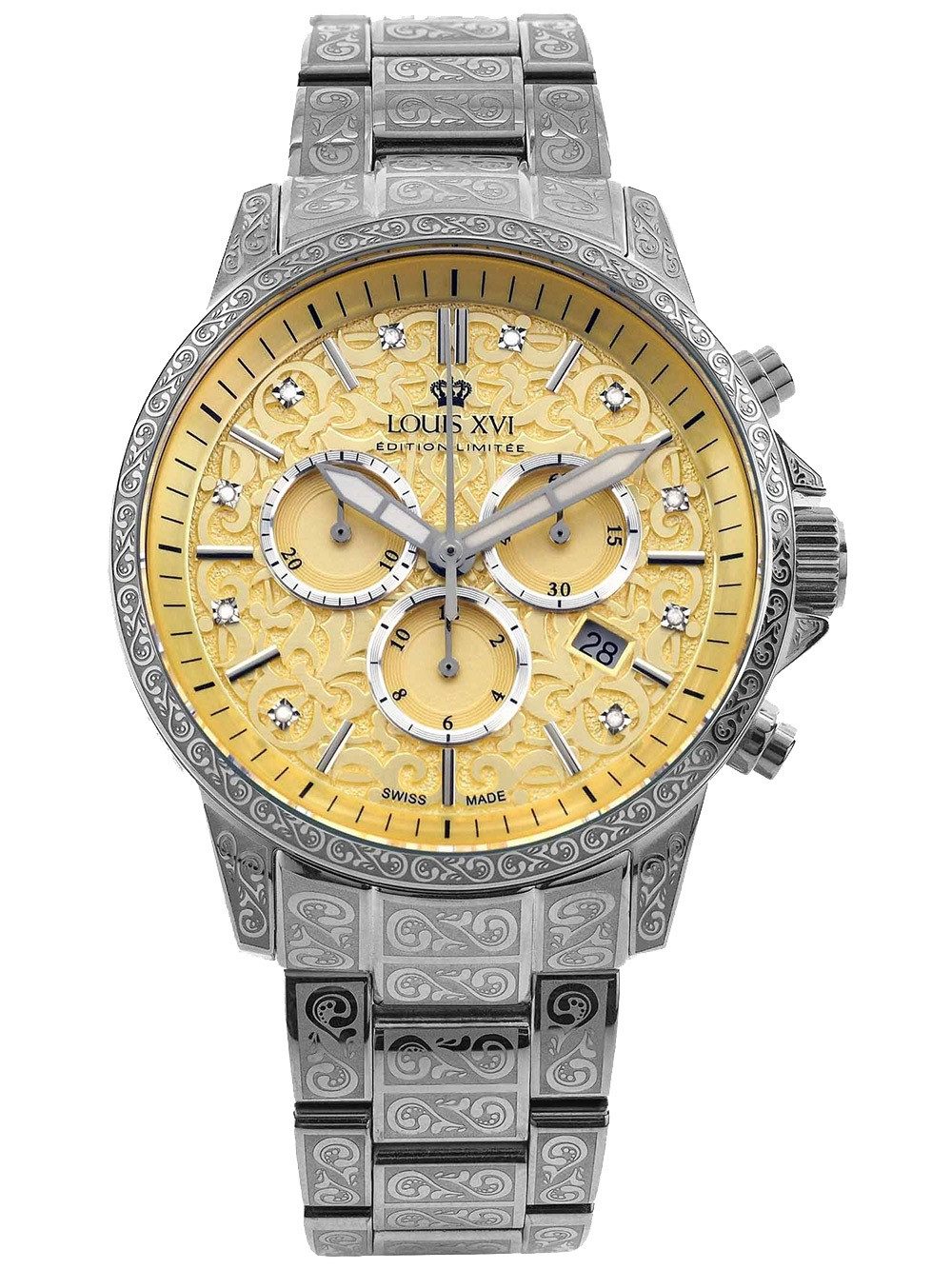 LOUIS XVI Quarzuhr Louis XVI LXVI1828 Herrenuhr Palais Royale 2.0 Diamond 43mm 10ATM Louis XVI LXVI1828 Herrenuhr Palais Royale 2.0 Diamond 43mm 10ATM