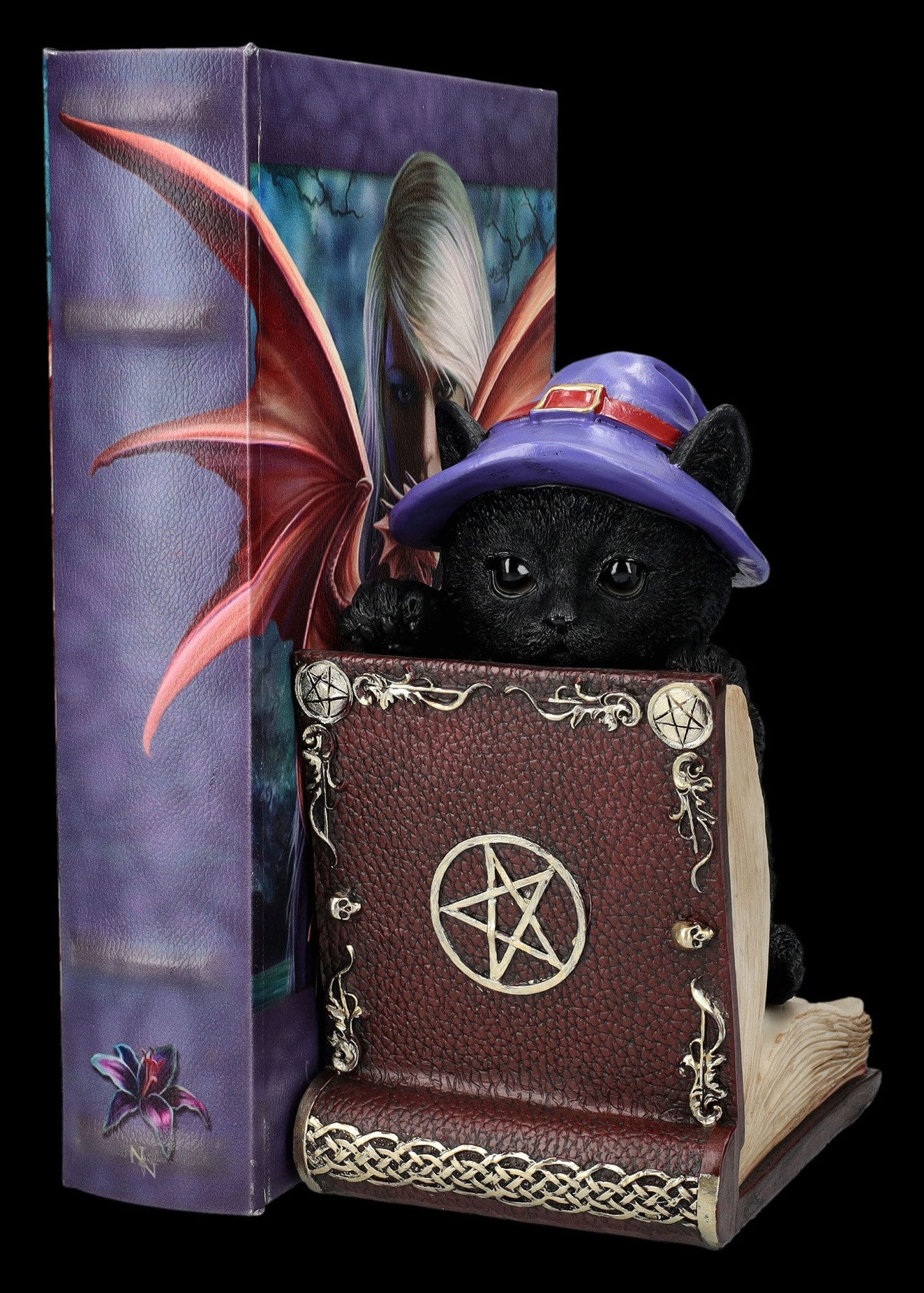 Figuren Shop GmbH Buchstütze Buchstütze - Katzenfigur Peek-a-Boo - Buchhalt günstig online kaufen