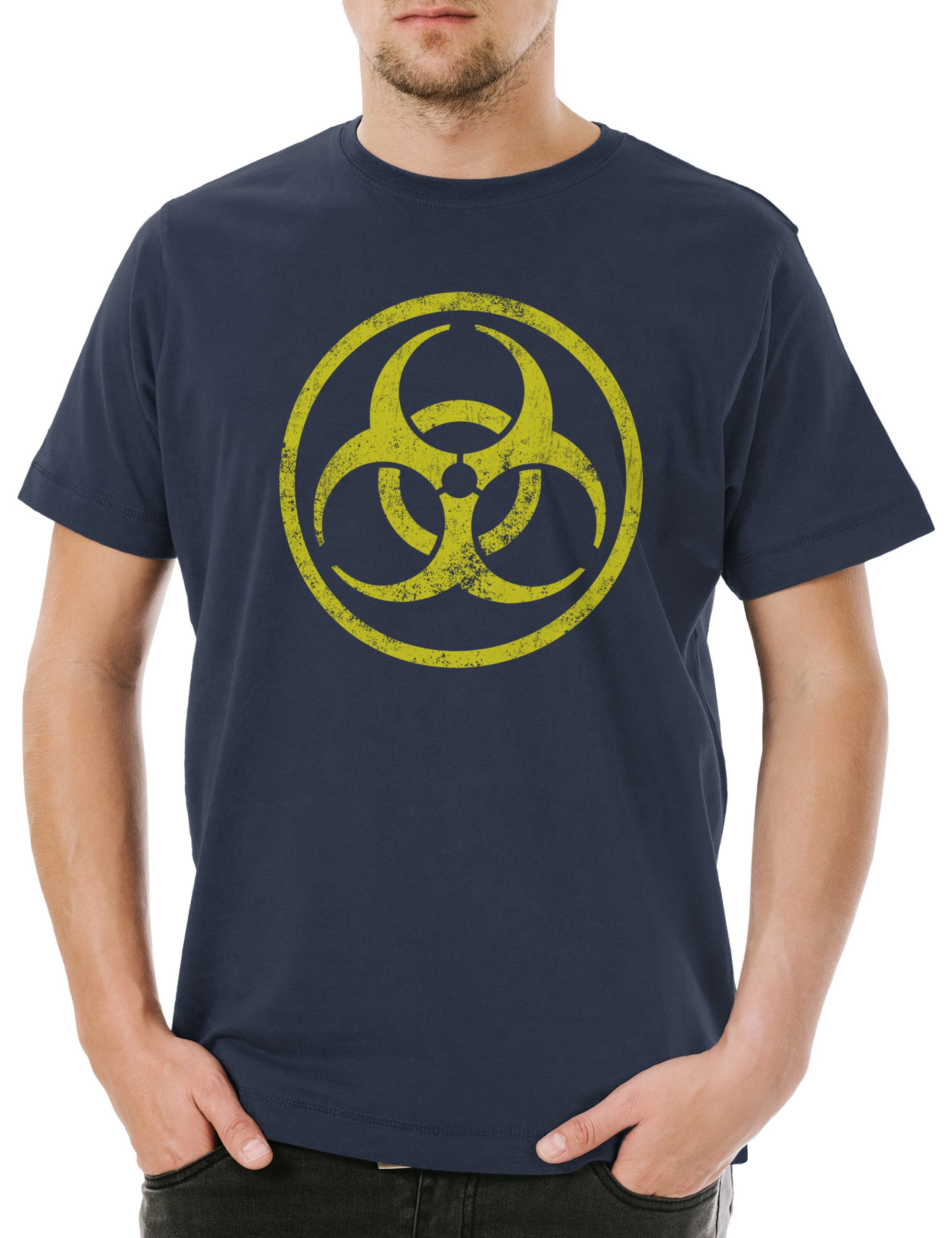Print-Shirt CDC Biohazard Logo Herren T-Shirt The Monster Strain Strigoi Vampir
