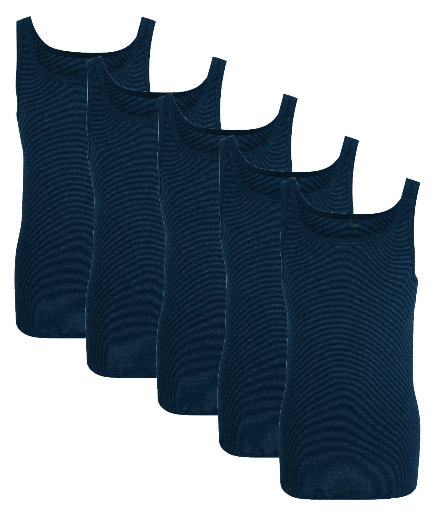 GÖTZBURG Unterhemd (Set, 5-St) Qualität Feinripp blau
