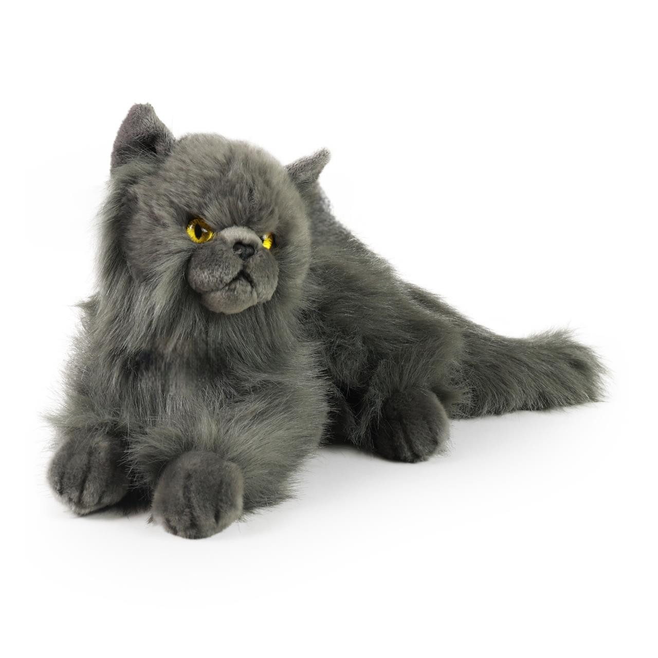 Teddys Rothenburg Kuscheltier Perserkatze 30 cm liegend grau Plüschkatze Plüschtier