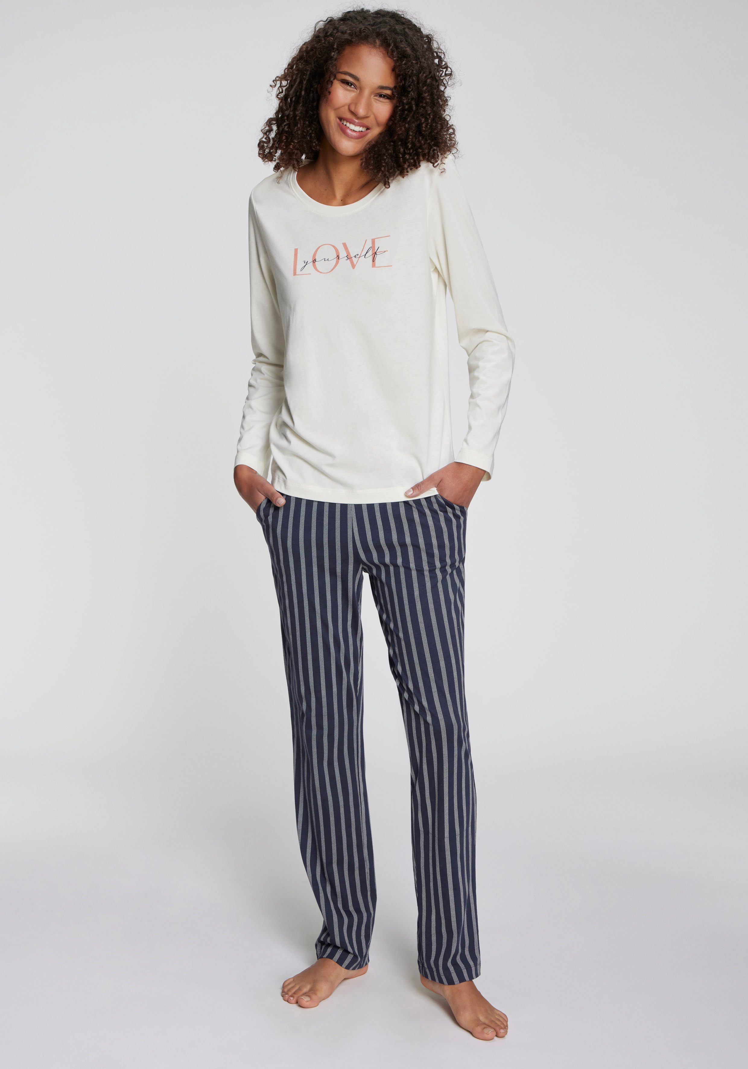 Vivance Dreams Pyjama (2 tlg) mit schönem Frontprint günstig online kaufen