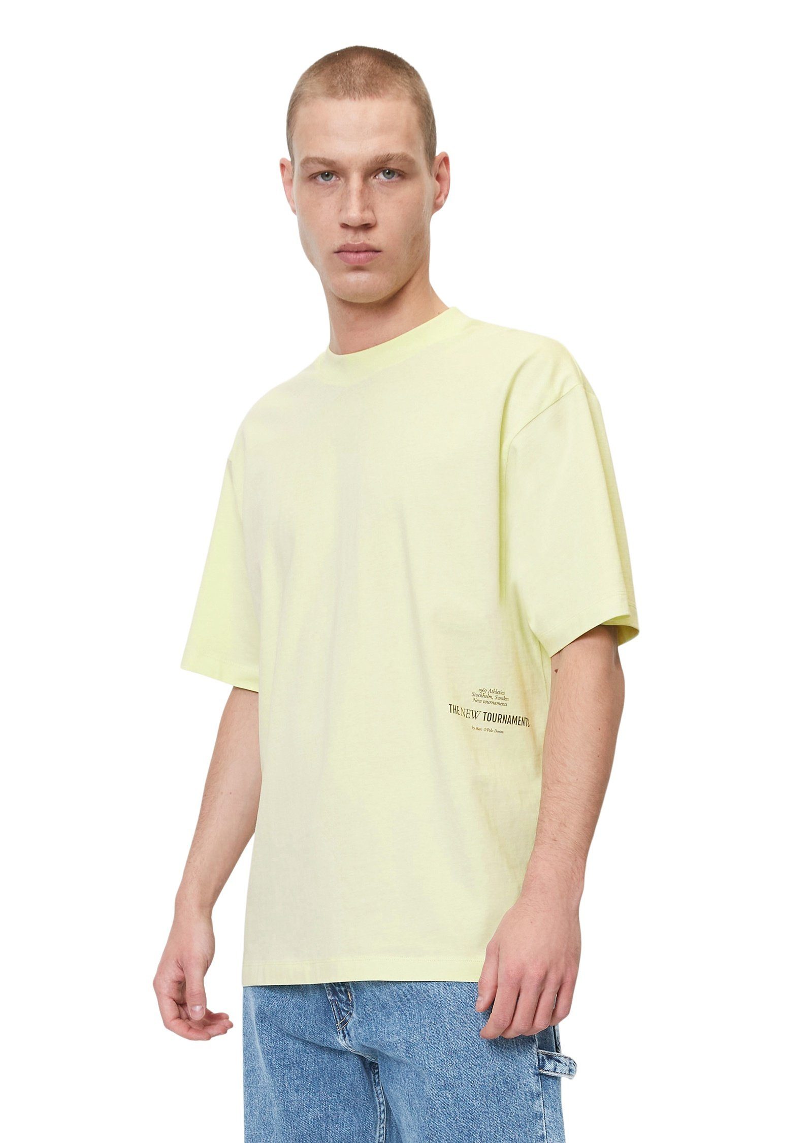 Marc O'Polo DENIM T-Shirt mit Fotoprint auf der Rückseite grün