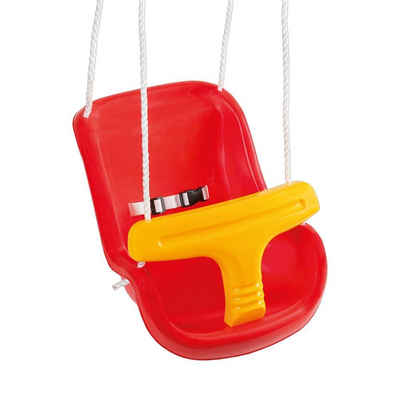 Idena Babyschaukel Babyschaukel aus Kunststoff, in gelb-rot mit verstellbaren Halteseilen und Stahlringen