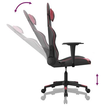 vidaXL Bürostuhl Gaming-Stuhl mit Massagefunktion Schwarz und Weinrot Kunstleder