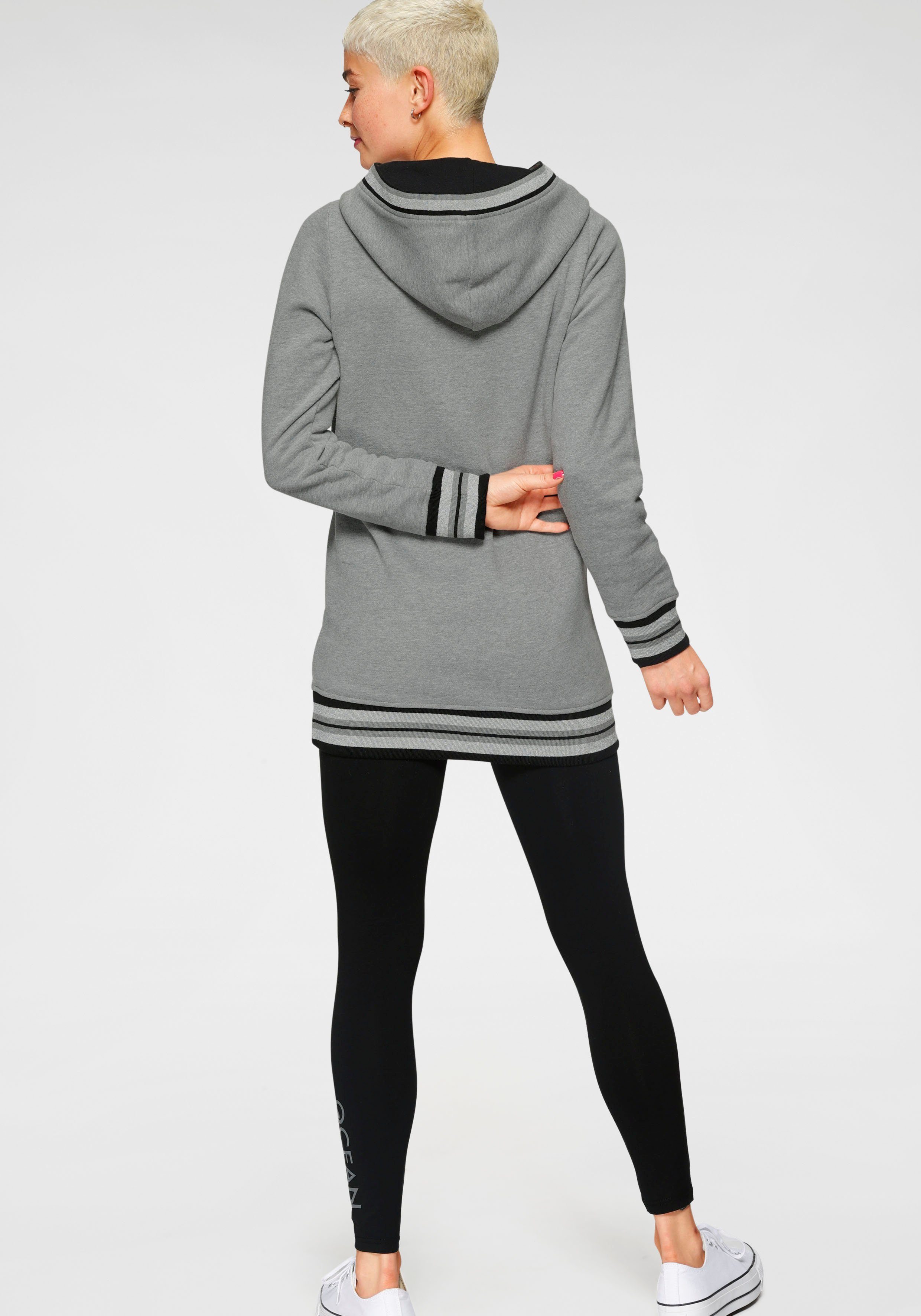 grey (2-tlg., Athleisure Joggingsuit mit Ocean melange/black Leggings) Jogginganzug Sportswear