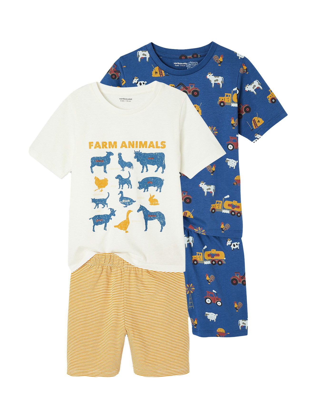 Schlafanzug 2er-Pack Jungen Sommer-Schlafanzüge, Bauernhof