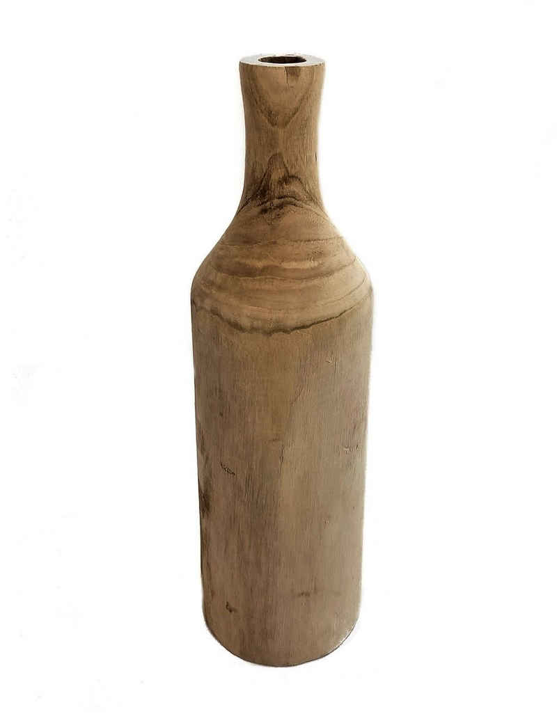 Spetebo Tischvase »Design Holz Blumen Vase natur - 46 cm«, Moderne naturbelassene Holzvase
