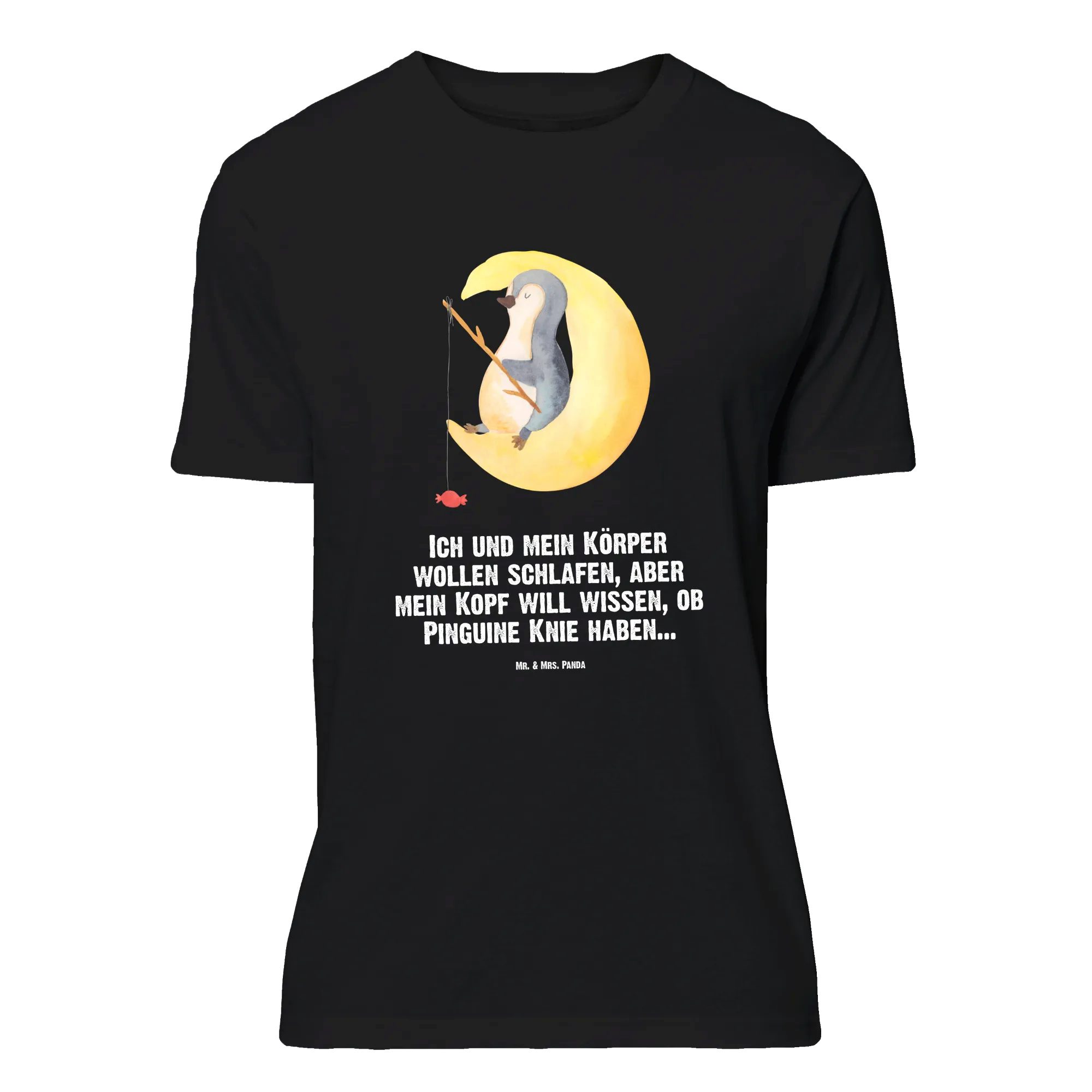 Mr. & Mrs. Panda T-Shirt Pinguin Mond, Размер M T-Shirt, Schwarz, T-Shirt it Spruch, Herrn, Dae (Packung, 1-tlg) Tshirt T-Shirt mit Spruch Schlafshirt