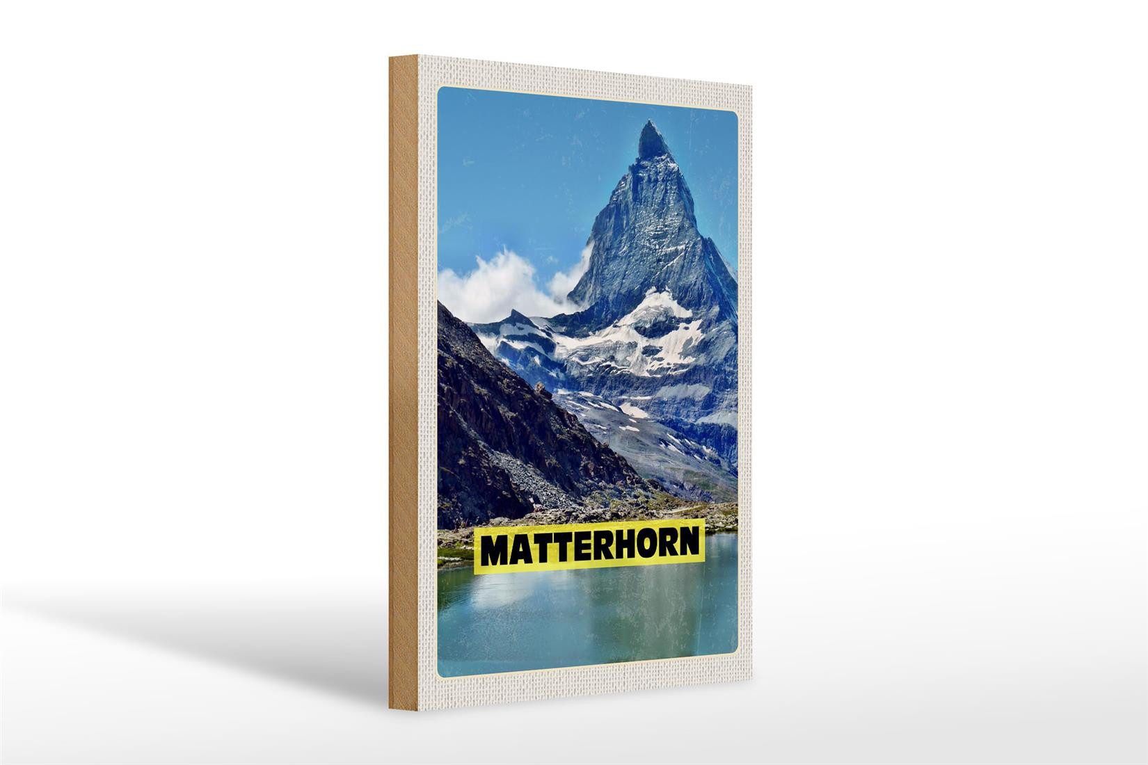 Holzbild Reise 20x30cm Matterhorn Gebirge Schweiz Wanderung