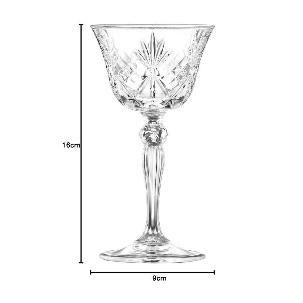 RCR Cocktailglas RCR Melodia Coupette 160 ml 6er Set, Kristallglas
