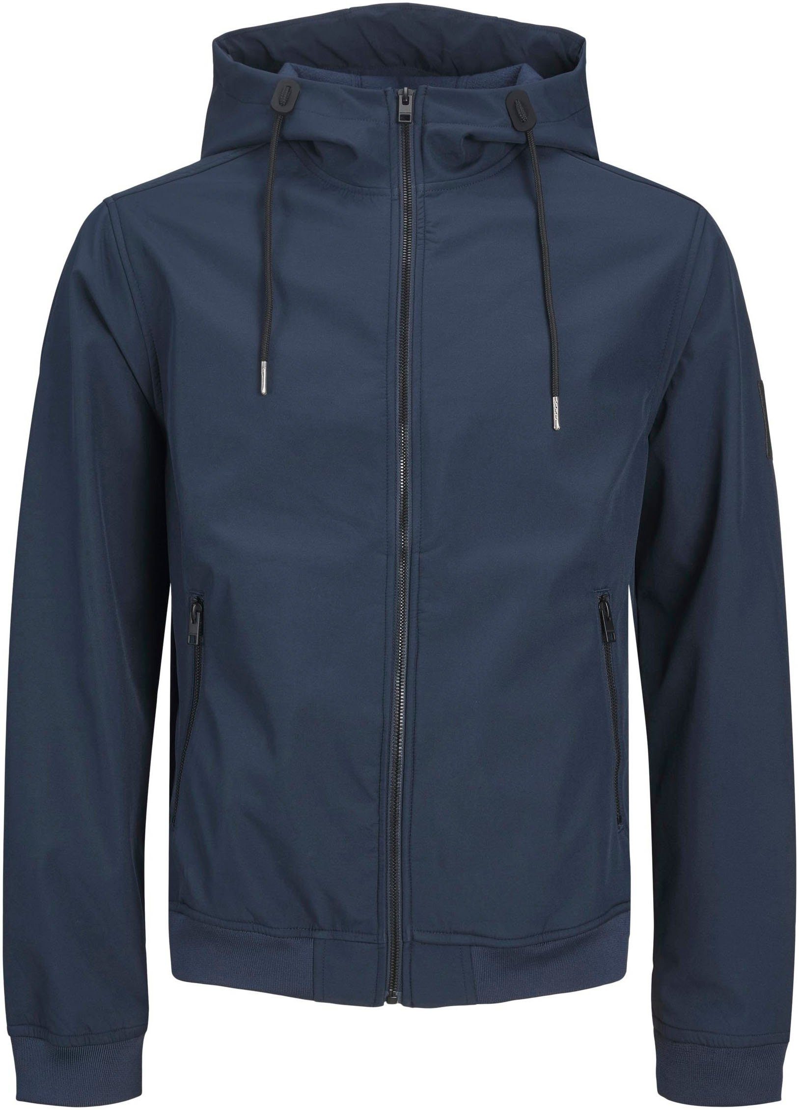 Jack & Jones navy Softshelljacke JJEBASIC NOOS HOOD PlusSize PLS SOFTSHELL blazer