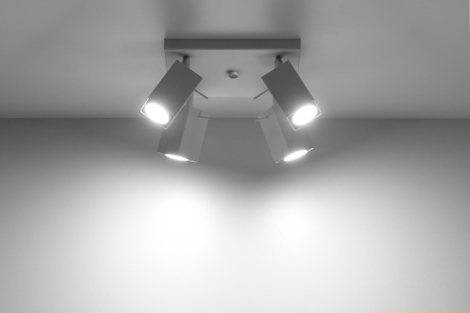 FALERIA, Bauhaus Leuchtmittel, Licht-Erlebnisse H:15cm Küche ohne Flur Aufbauspot Weiß Deckenstrahler Wohnzimmer 4xGU10