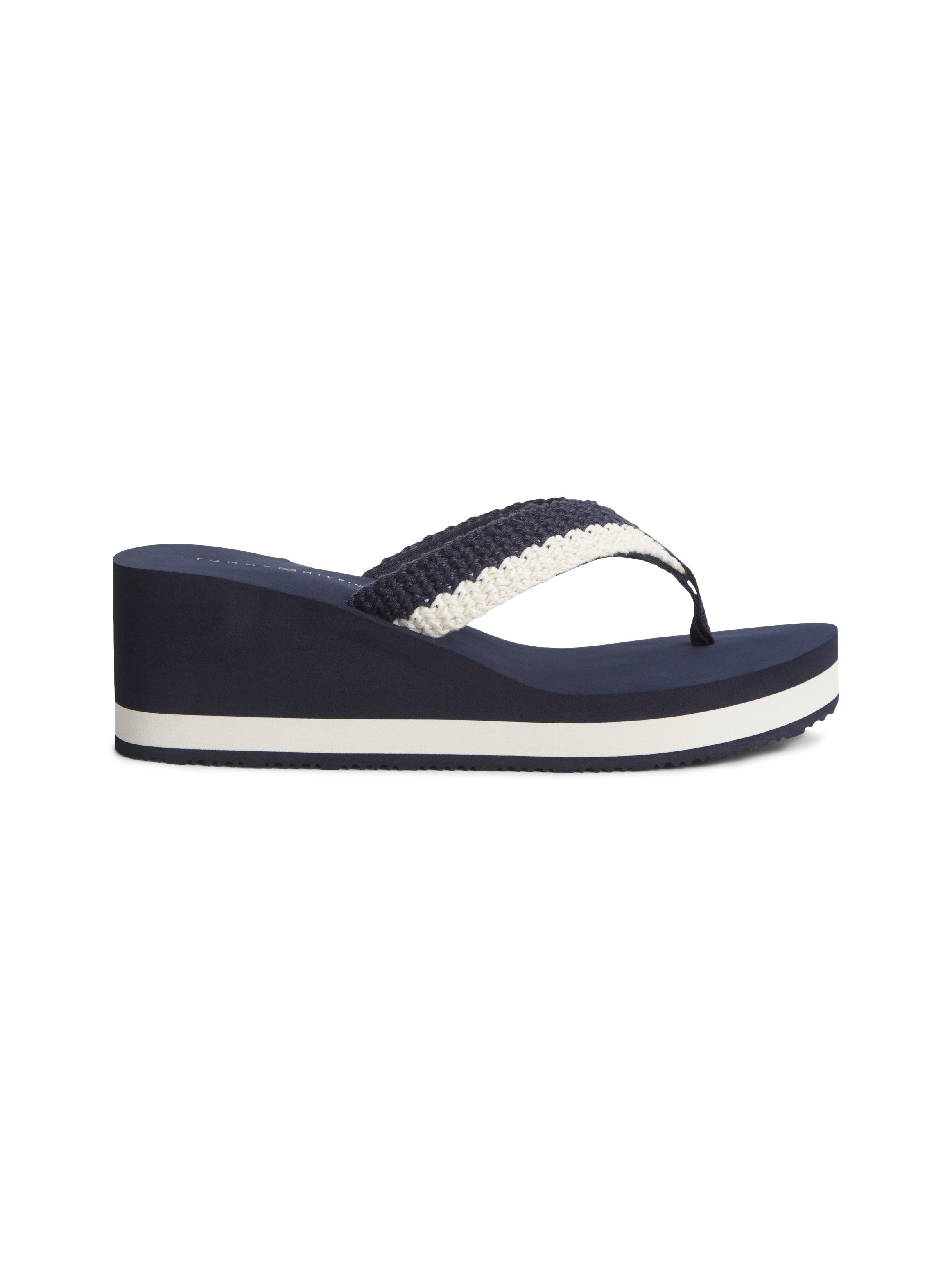 Tommy Hilfiger TH WEDGE CROCHET SUMMER SANDAL Dianette Sommerschuh, Zehentrenner in sommerlicher Häkeloptik – Bild 4 von 5