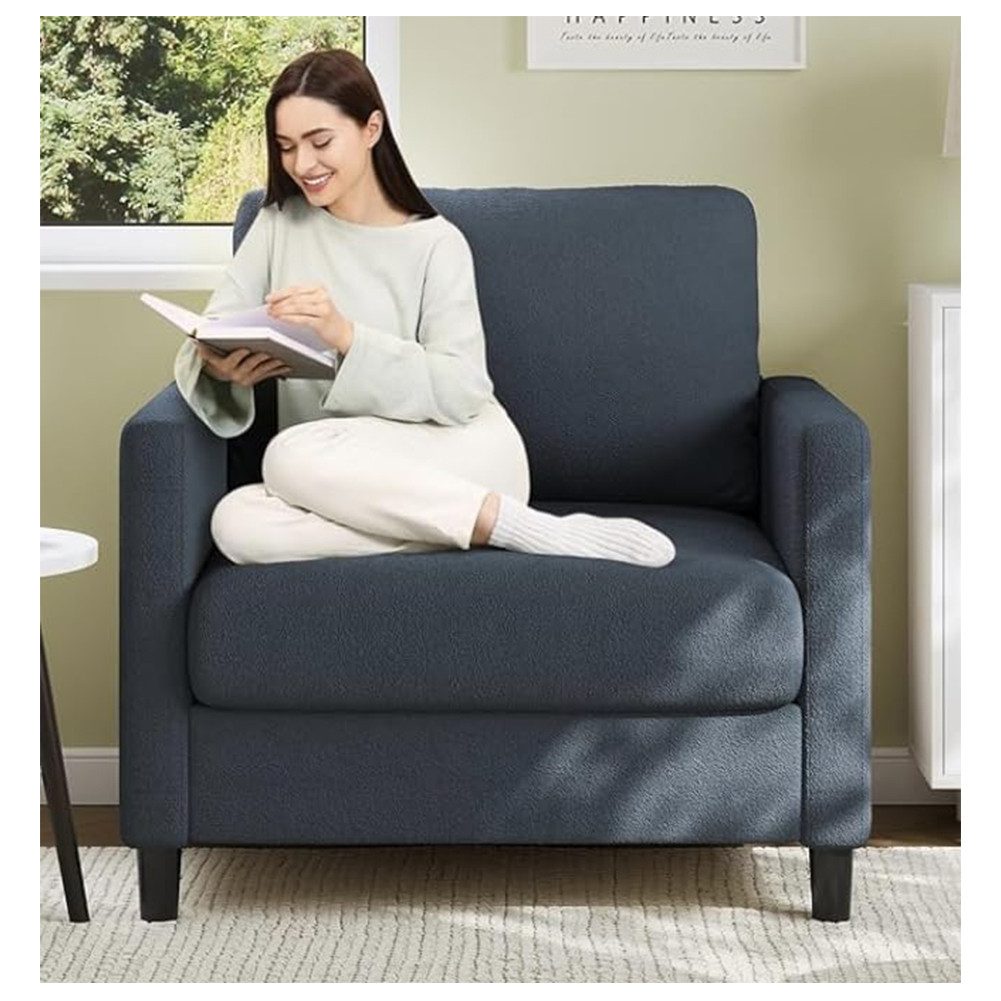 GarveeMore Sofa halbkomprimiertes Einzelsitzsofa,mit abnehmbaren und waschbarenBezügen, 86x82x76CM Lesesessel für das Schlafzimmer, werkzeugloser Aufbau