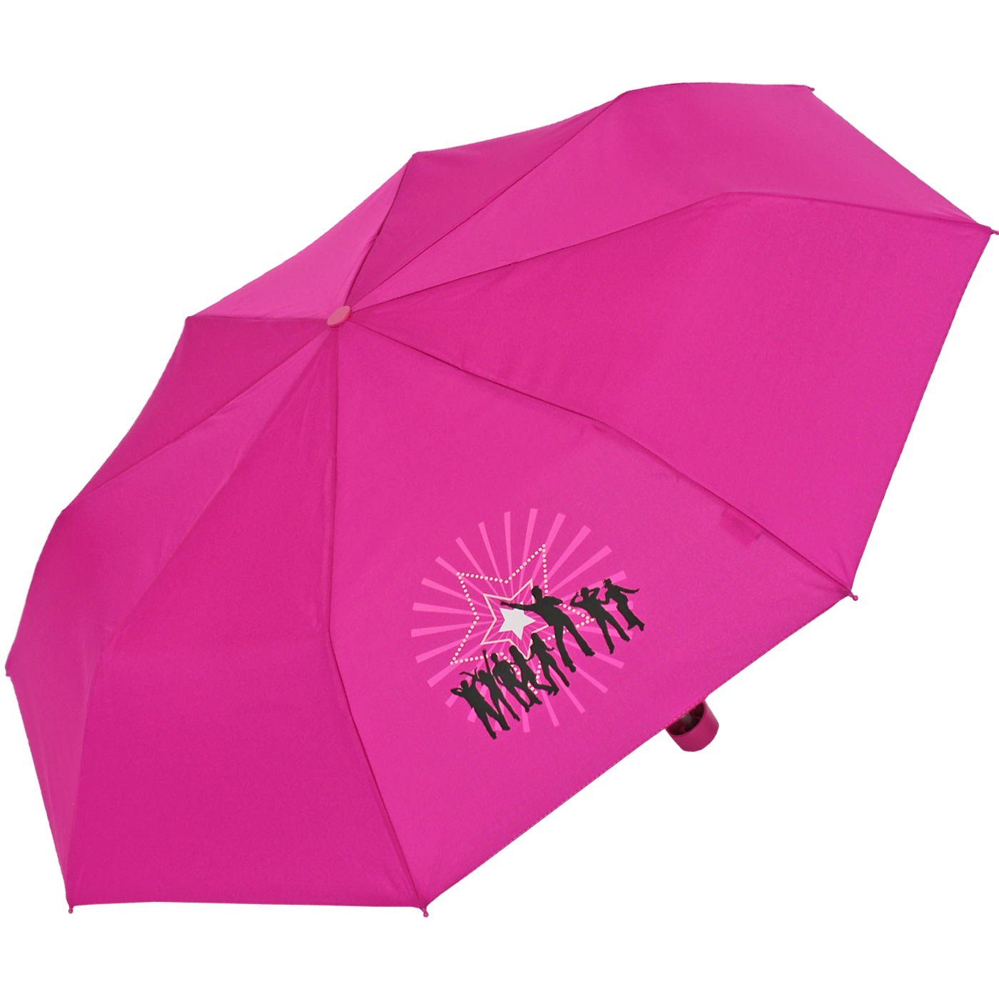 Schirm derby Taschenregenschirm Mini coolen Motiven mit leichter Kinderschirm Kids ein den - stars Schulweg leicht für Mädchen flieder,