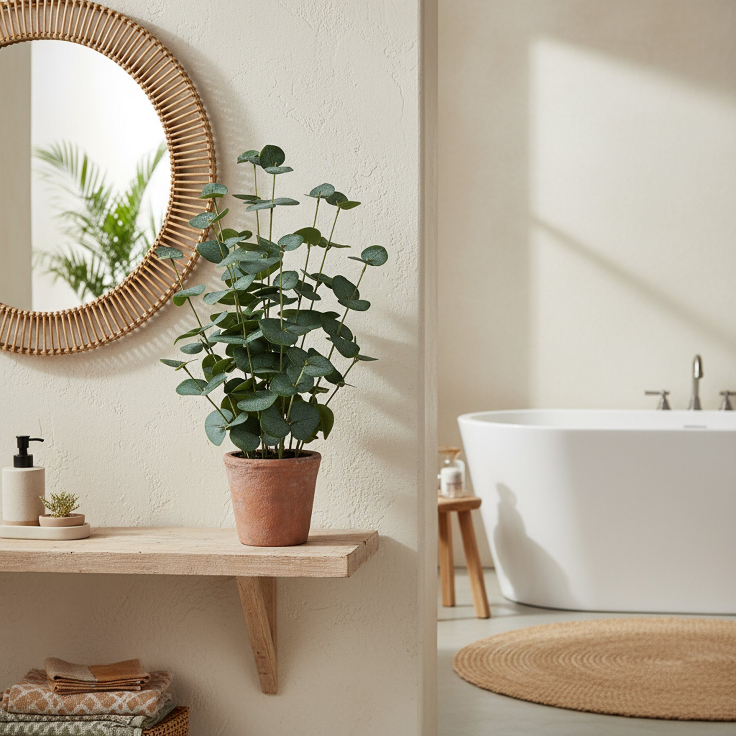 Kunstpflanze Eucalyptus Künstliche Pflanze im Topf Höhe 48.0 cm Eukalyptus, hjh OFFICE, Höhe 48.0 cm, Künstliche Deko Pflanze im Topf