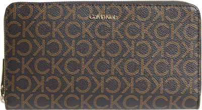 Calvin Klein Geldbörse CK MUST Z/A WALLET XL MONO, mit Allover Logo Druck