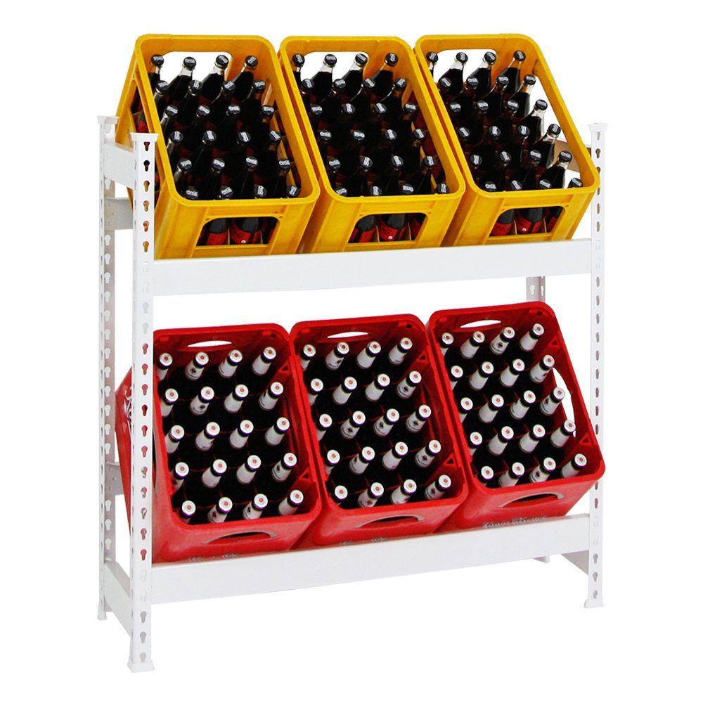 PROREGAL® Standregal Getränkekistenregal CAMEL 100x100x30cm Weiß, günstig online kaufen