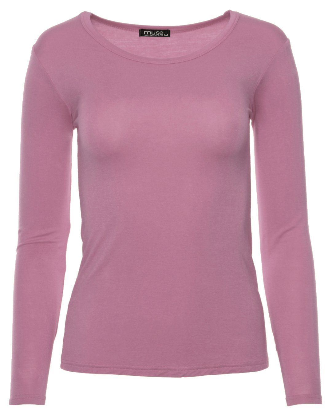 Muse Rundhalsshirt Basic Rundhals Langarmshirt Skinny günstig online kaufen