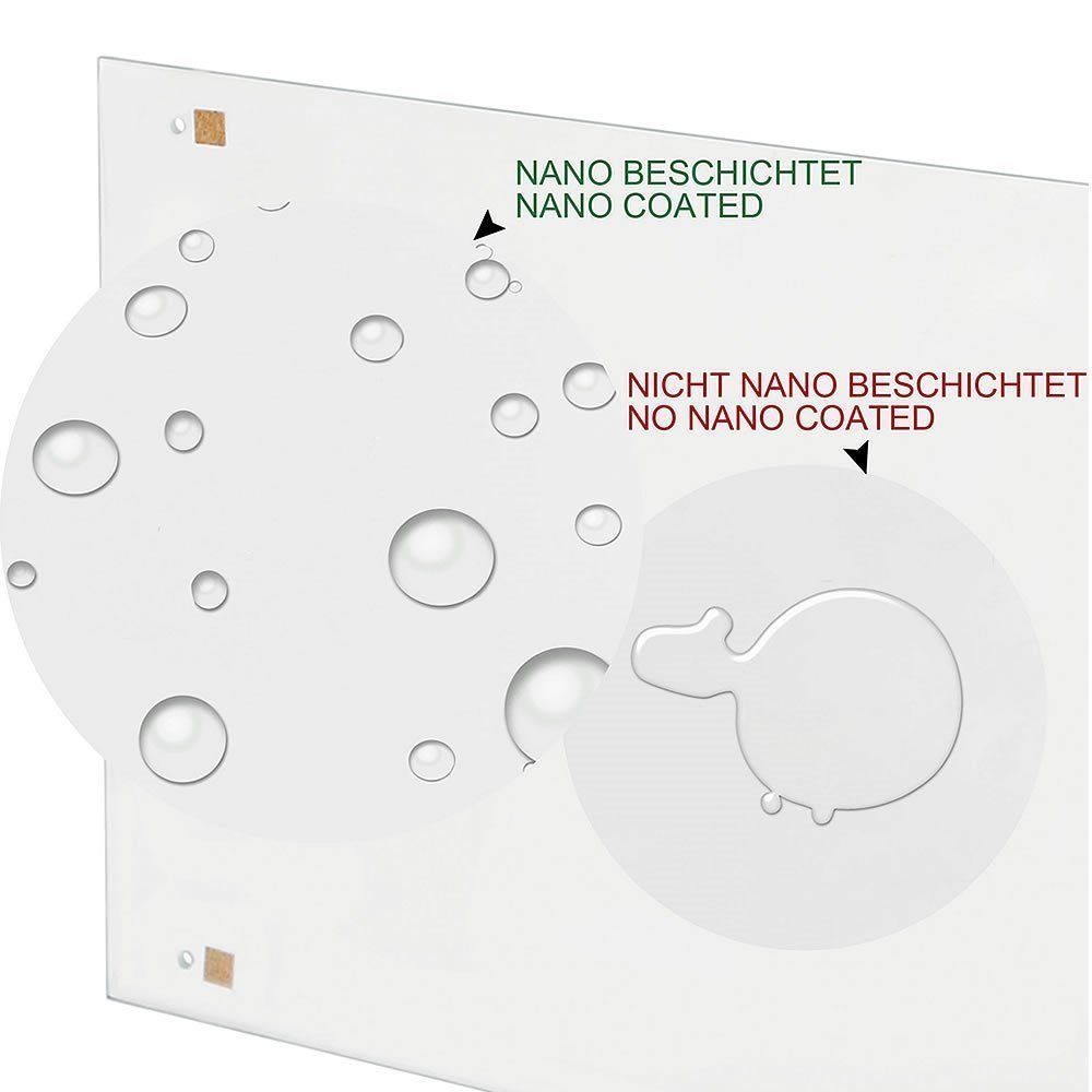 Melko Küchenrückwand Glasrückwand Herdspritzschutz Sicherheitsglas inkl. Montagematerial, (Stück), ESG Sicherheitsglas