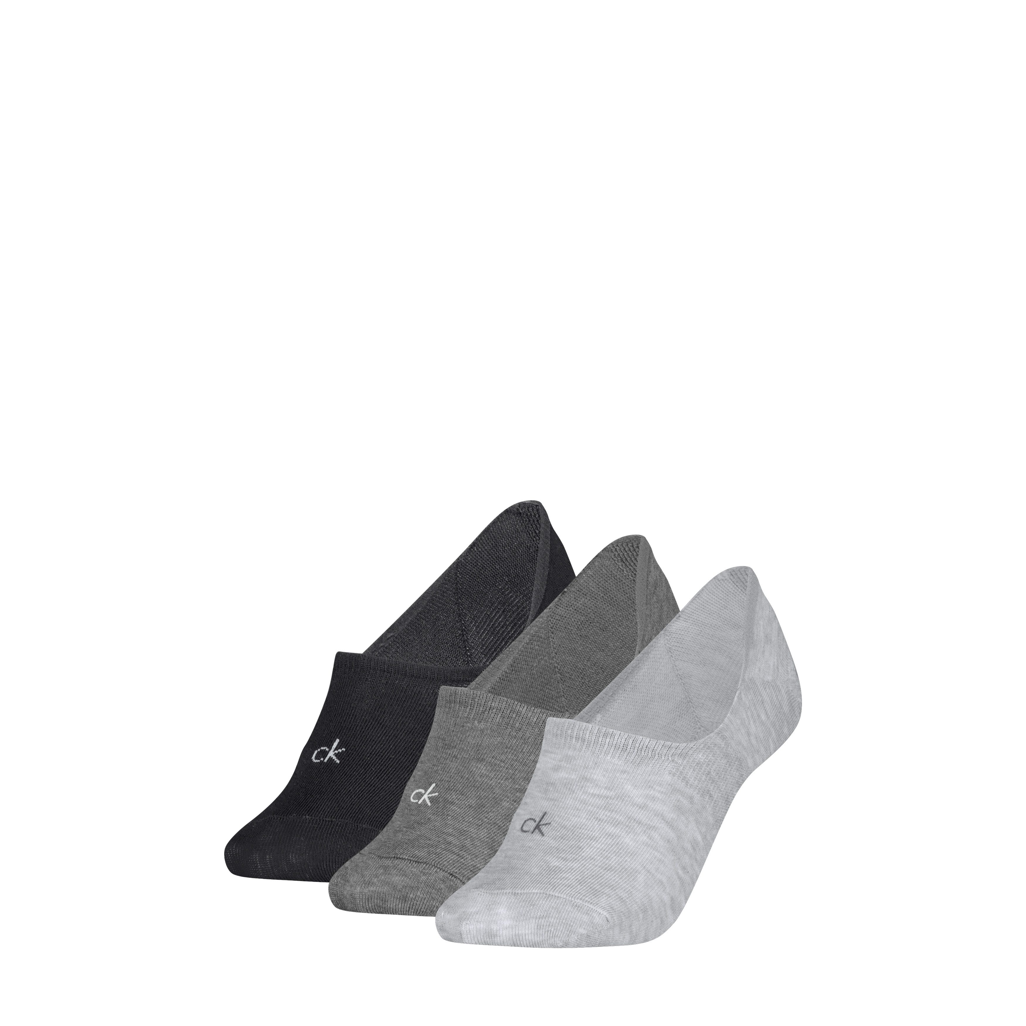Calvin Klein Füßlinge CK WOMEN FOOTIE MC (3 Paar) Antirutsch Noppen im Fersenbereich, Cotton-Mix, elastisch