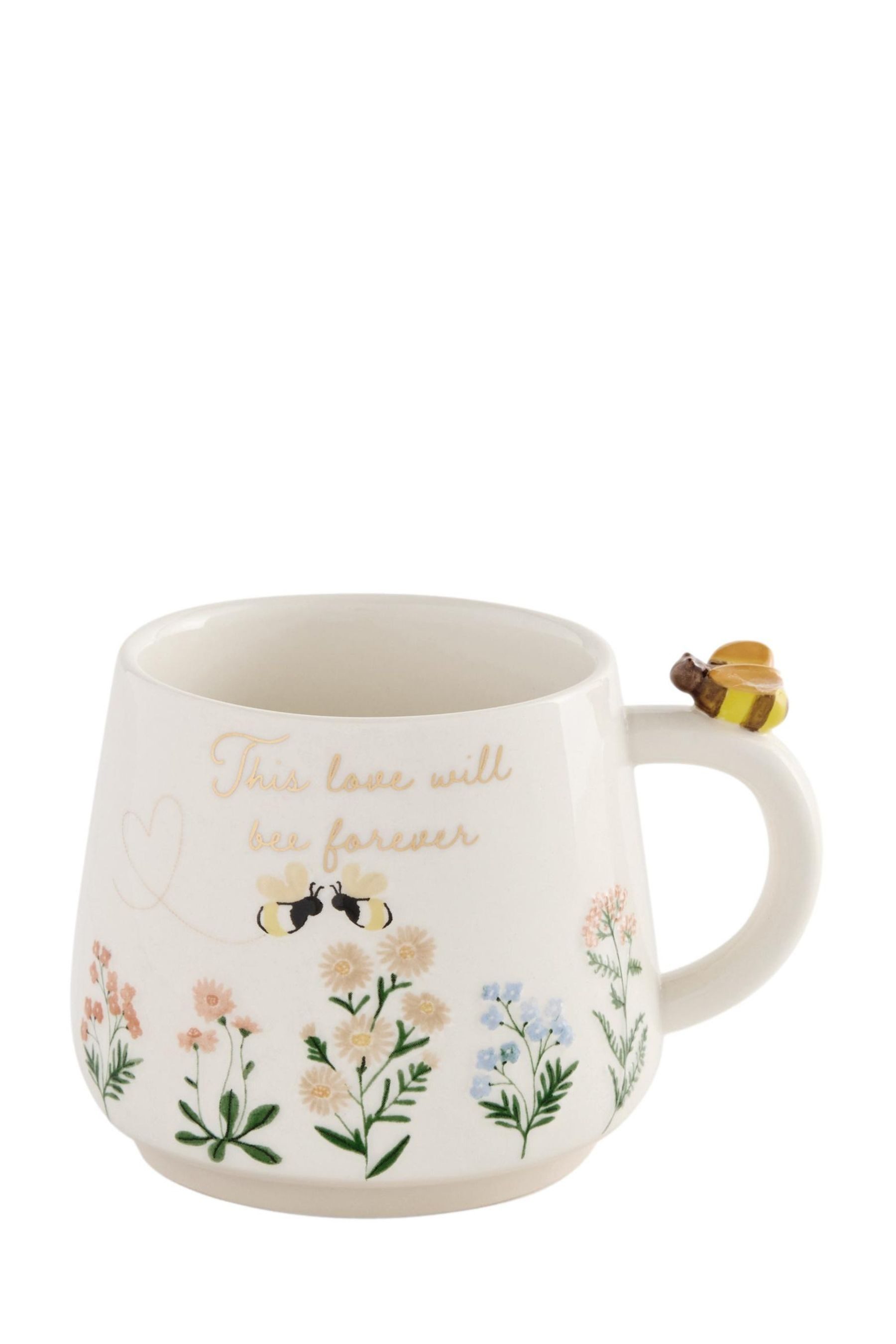 Next Becher Florale Tasse „Love“ mit Biene, 1-tlg., Steingut