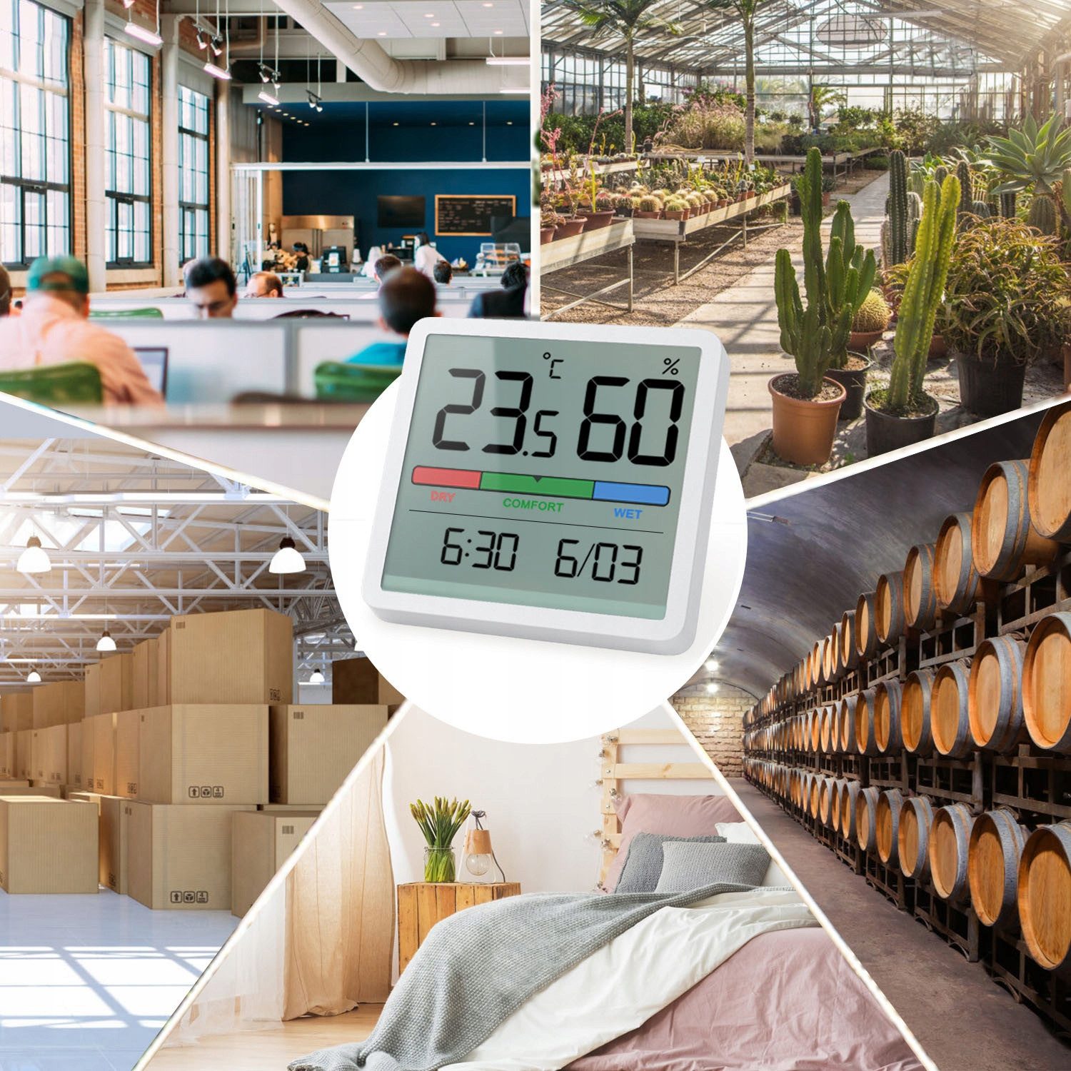 LA CUTE Hygrometer Digitales Thermo-Hygrometer LCD-Anzeige Temperatur Luftfeuchtigkeit., (Digitales Thermo-Hygrometer-Set mit flexibler Montage und Zubehör., Thermo-Hygrometer, Batterie, Anleitung, vielseitige Befestigung), Kompakt, vielseitig einsetzbar, flexiblen Befestigungsmöglichkeiten.