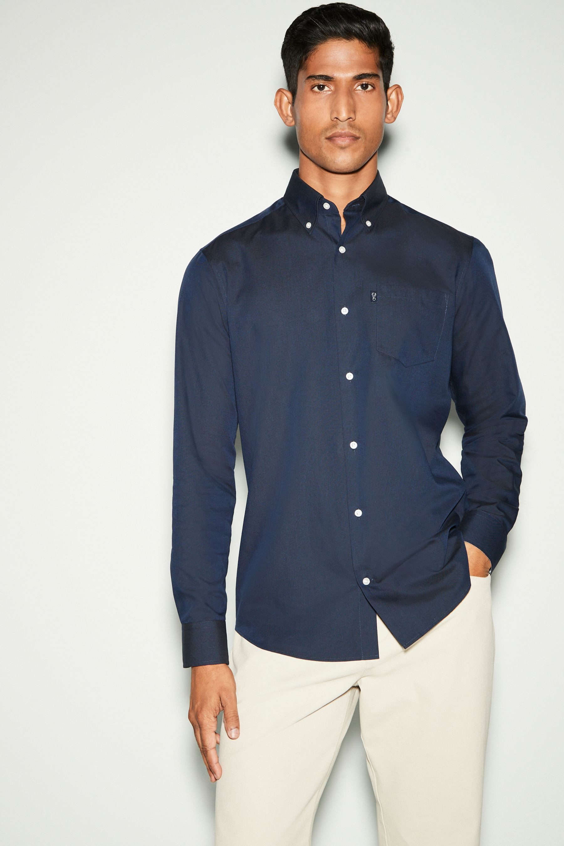 Next Businesshemd Pflegeleichtes Button-Down-Oxford-Hemd (1-tlg) günstig online kaufen