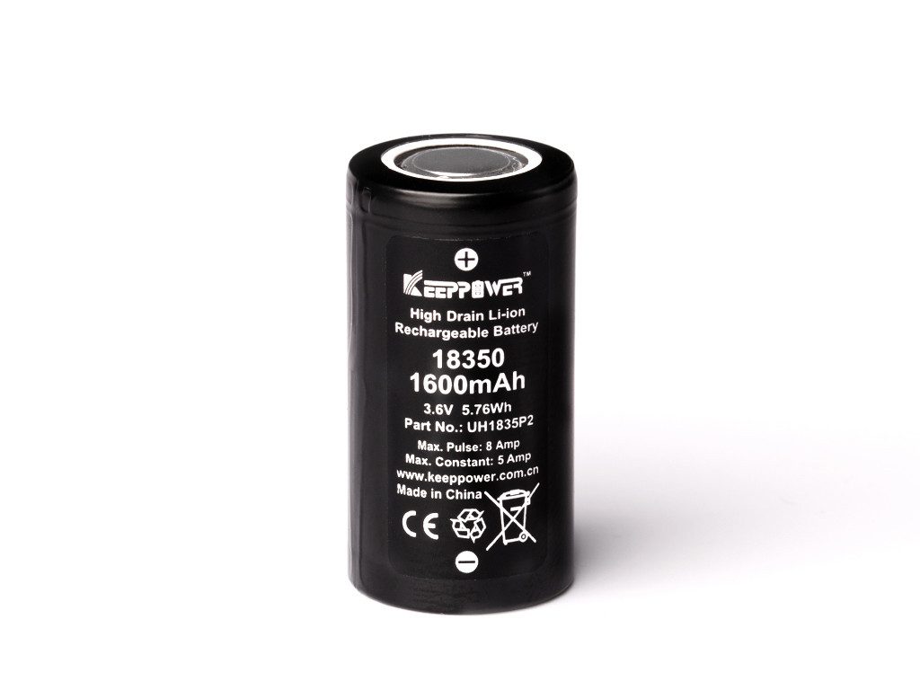 Keeppower Keeppower, 18350, 1600mAh 3,6 Volt - 3,7 Volt Lithium-Ionen-Akku Entl Akku 1600 mAh (3,7 V)