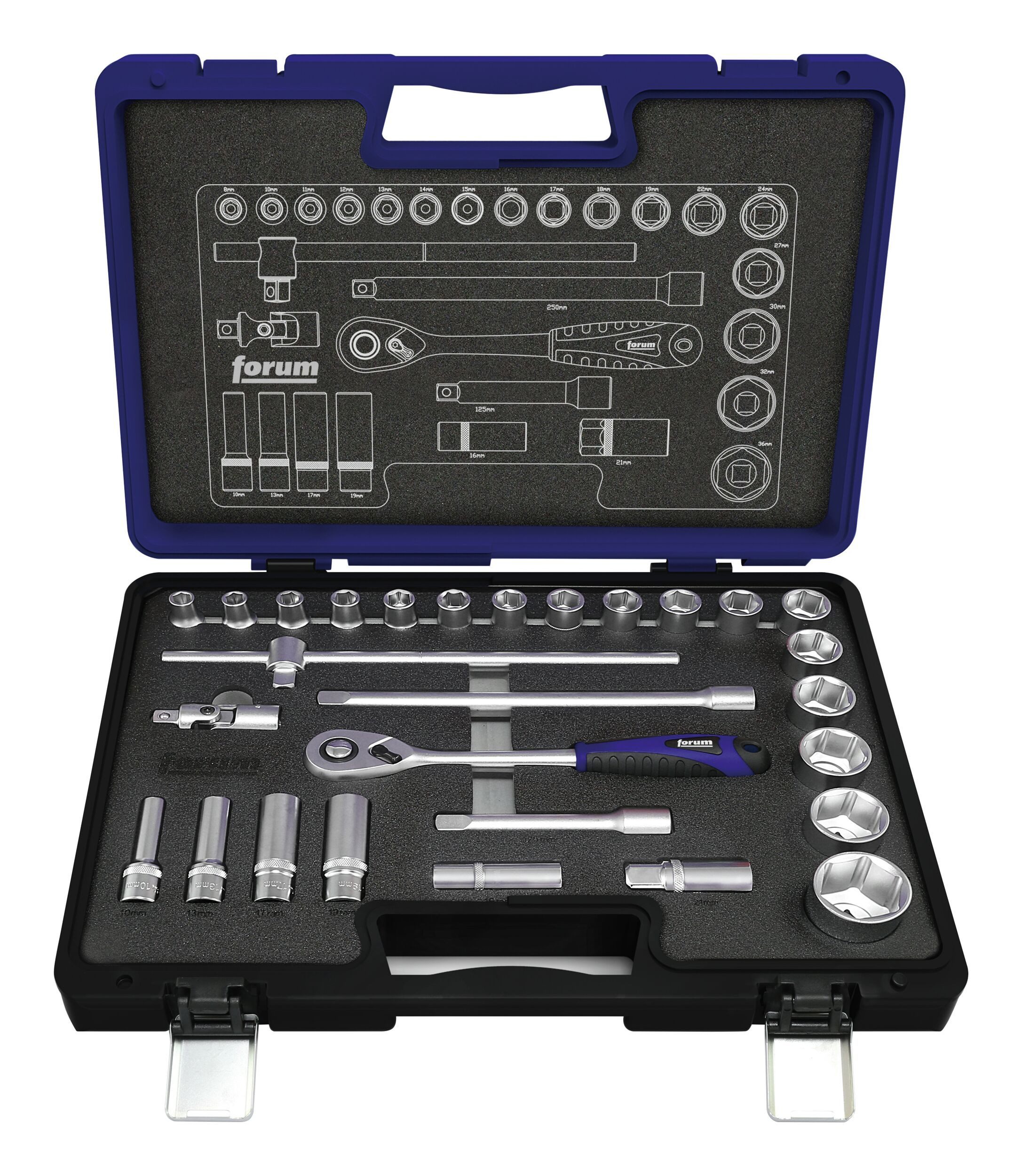 forum® Steckschlüssel, Garnitur 1/2" 28tlg